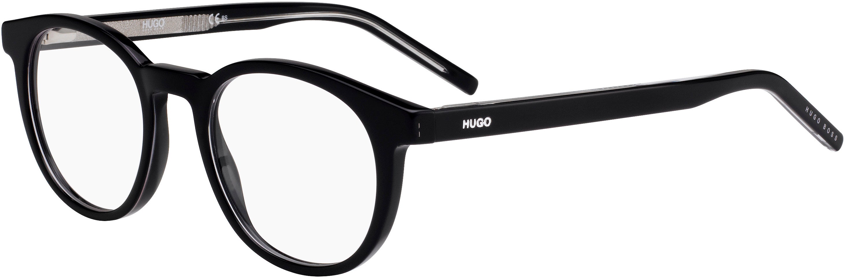 Hugo (hug) Hugo 1007 Oval Modified Eyeglasses 07C5-07C5  Black Crystal (00 Demo Lens)