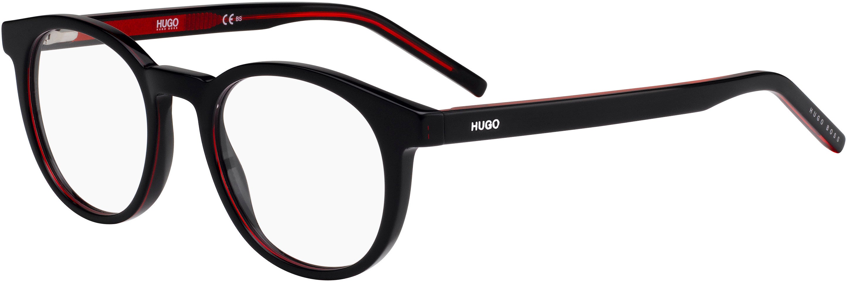 Hugo (hug) Hugo 1007 Oval Modified Eyeglasses 0OIT-0OIT  Black Redgd (00 Demo Lens)