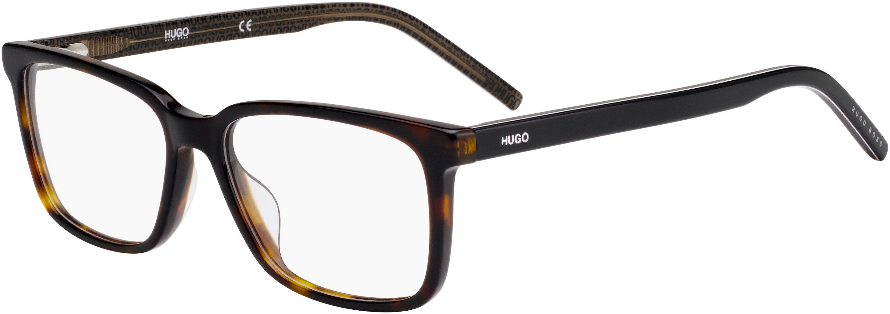 Hugo (hug) Hugo 1010 Rectangular Eyeglasses 0086-0086  Dark Havana (00 Demo Lens)