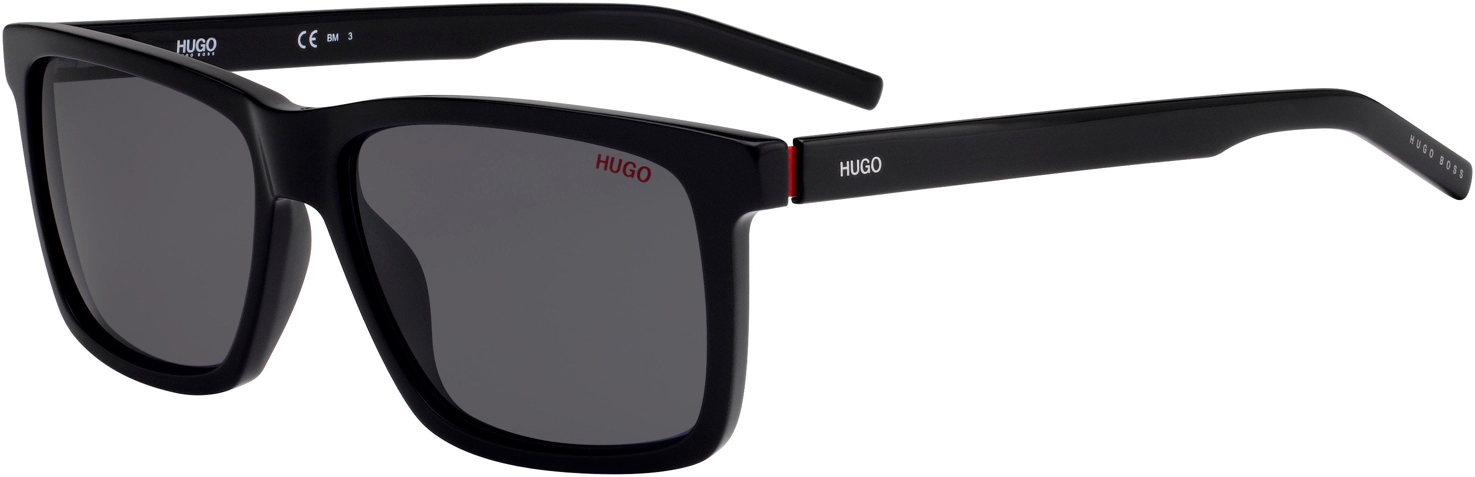 Hugo (hug) Hugo 1013/S Rectangular Sunglasses 0OIT-0OIT  Black Redgd (IR Gray)