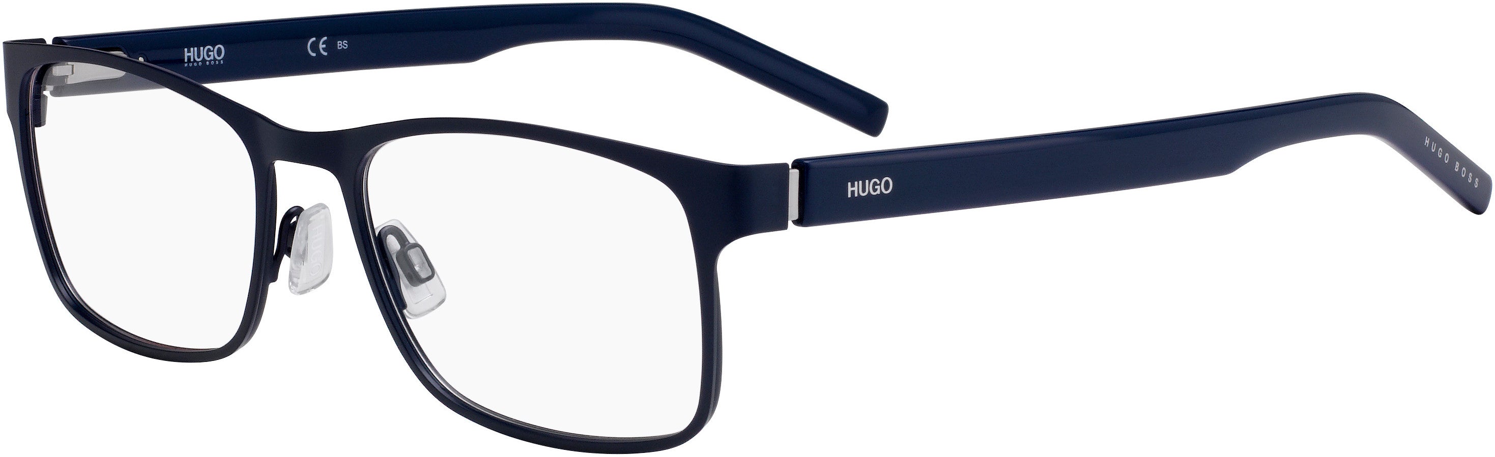 Hugo (hug) Hugo 1015 Rectangular Eyeglasses 0FLL-0FLL  Matte Blue (00 Demo Lens)