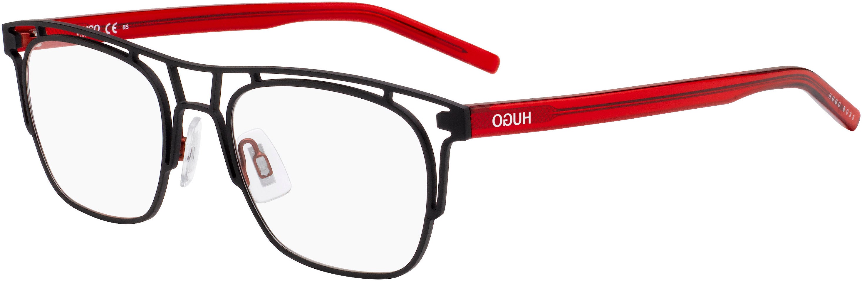 Hugo (hug) Hugo 1023 Square Eyeglasses 0BLX-0BLX  Bkrt Crystal Red (00 Demo Lens)