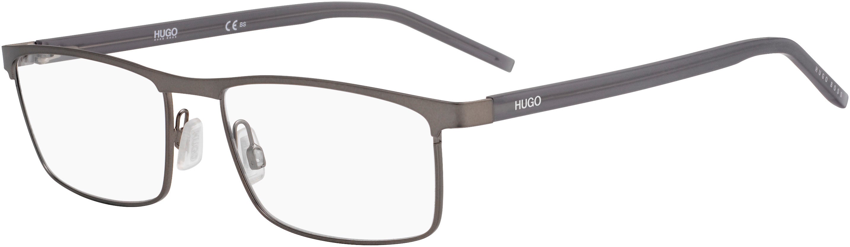 Hugo (hug) Hugo 1026 Square Eyeglasses 0R80-0R80  Semi Matte Dark Ruthenium (00 Demo Lens)