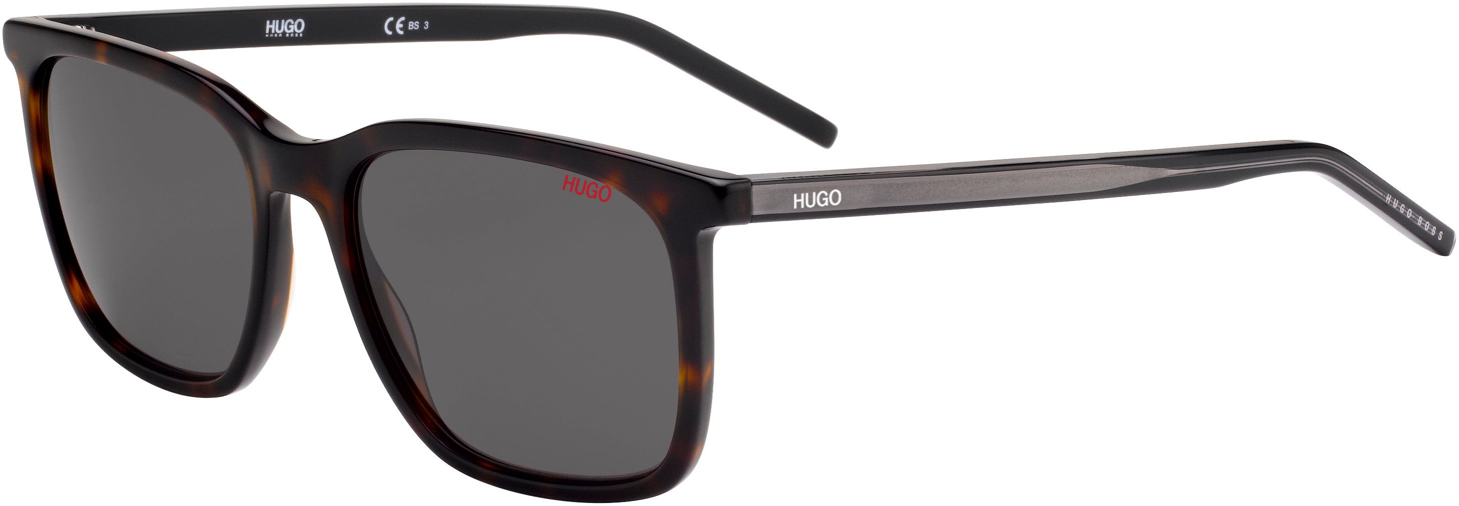 Hugo (hug) Hugo 1027/S Rectangular Sunglasses 0AB8-0AB8  Havana Gray (IR Gray)