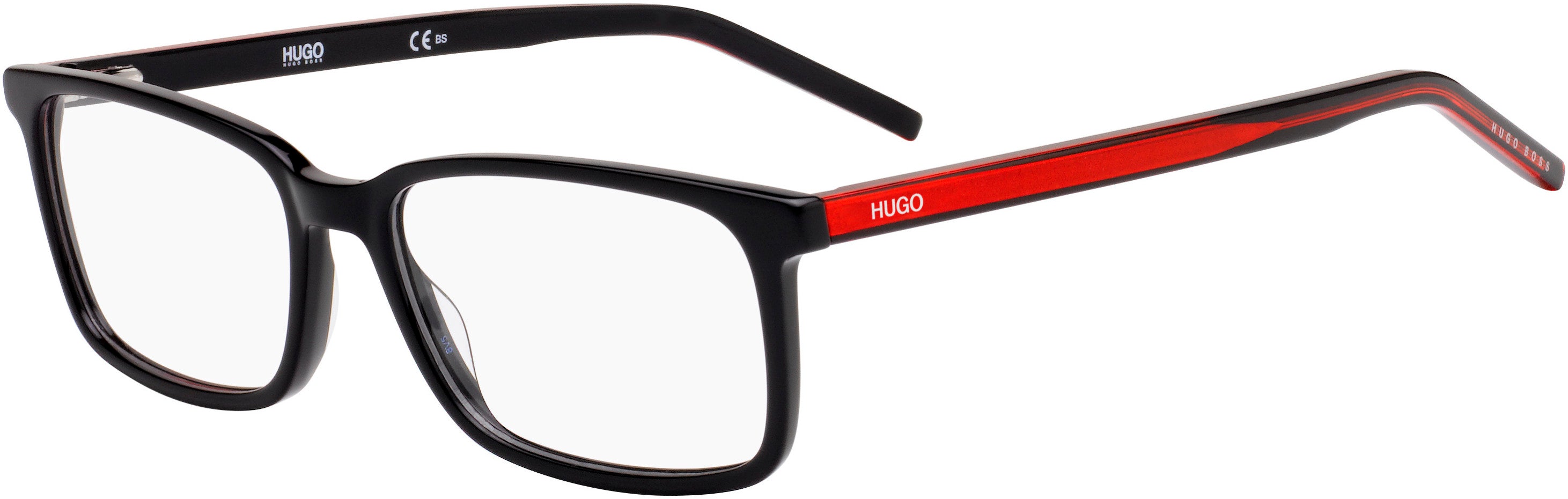 Hugo (hug) Hugo 1029 Square Eyeglasses 0OIT-0OIT  Black Redgd (00 Demo Lens)