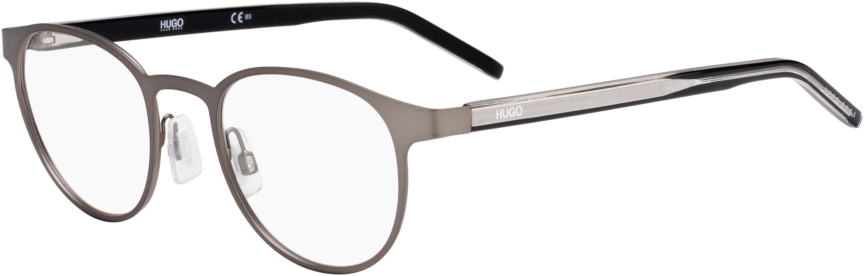 Hugo (hug) Hugo 1030 Oval Modified Eyeglasses 0R80-0R80  Semi Matte Dark Ruthenium (00 Demo Lens)