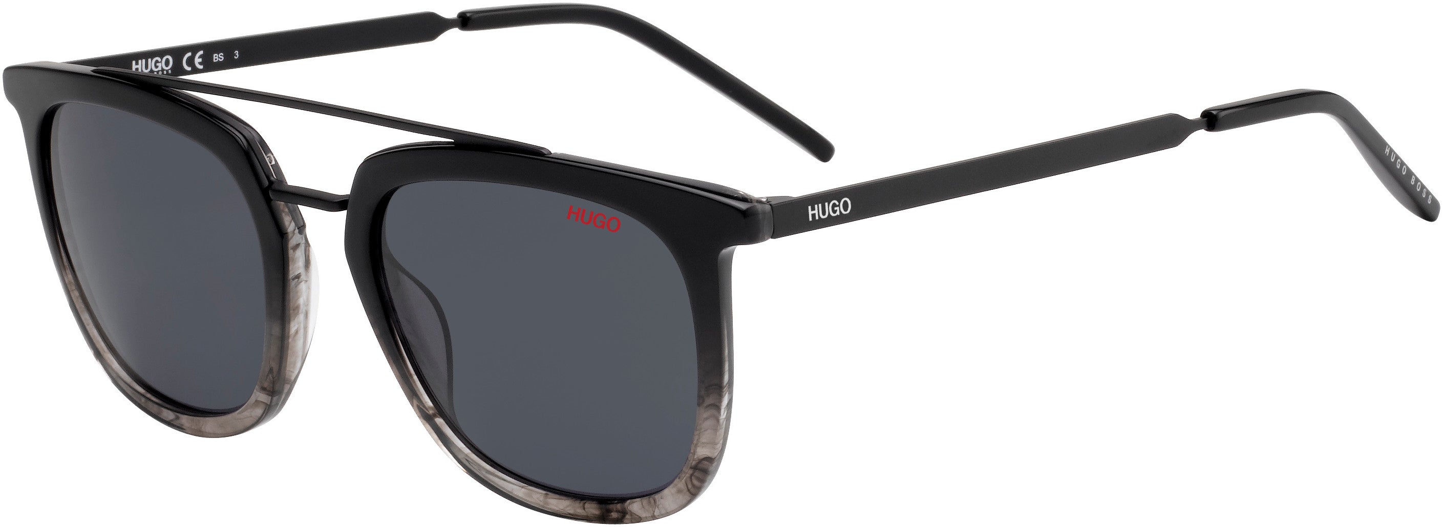 Hugo (hug) Hugo 1031/S Square Sunglasses 02W8-02W8  Gray Horn (IR Gray)