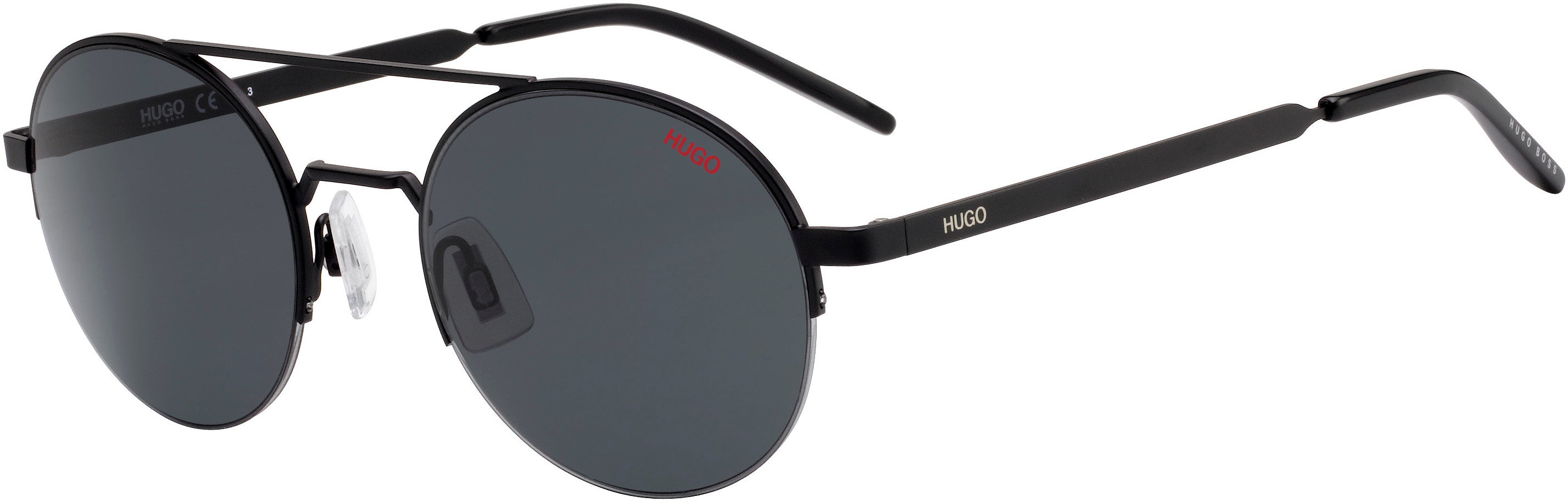 Hugo (hug) Hugo 1032/S Oval Modified Sunglasses 0003-0003  Matte Black (IR Gray)