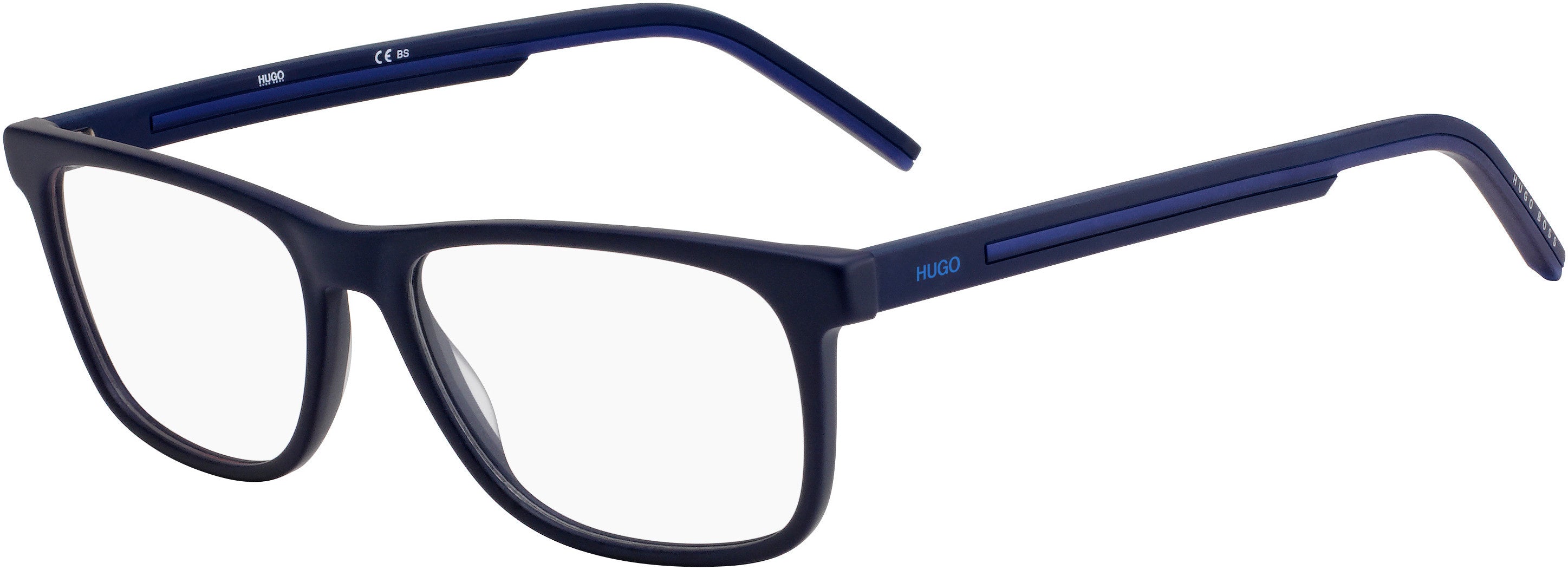 Hugo (hug) Hugo 1048 Rectangular Eyeglasses 0FLL-0FLL  Matte Blue (00 Demo Lens)