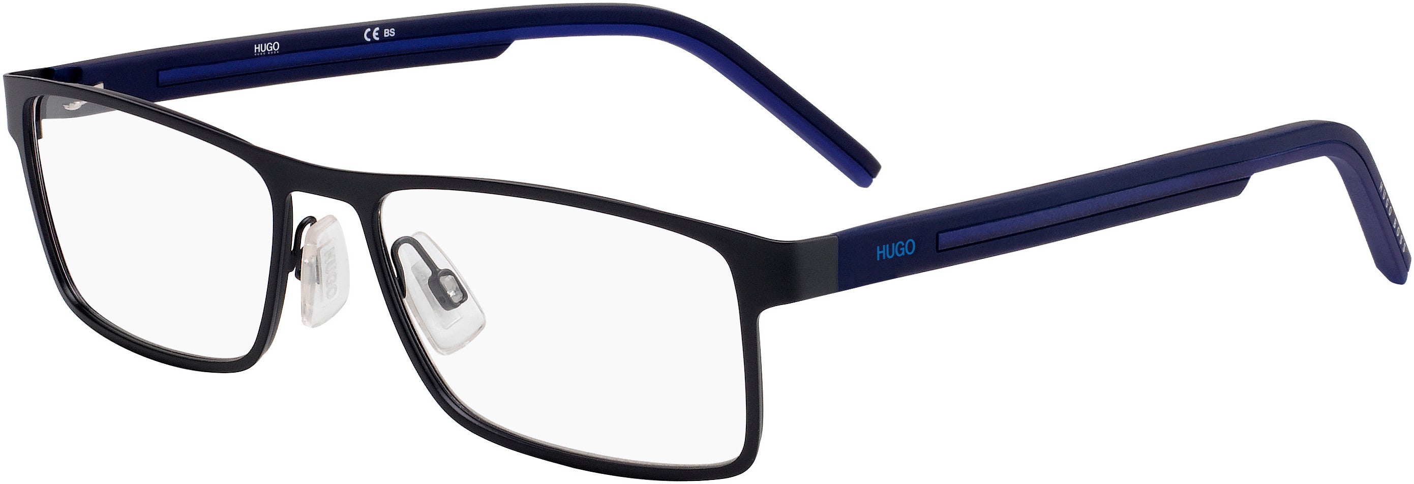 Hugo (hug) Hugo 1049 Rectangular Eyeglasses 0FLL-0FLL  Matte Blue (00 Demo Lens)