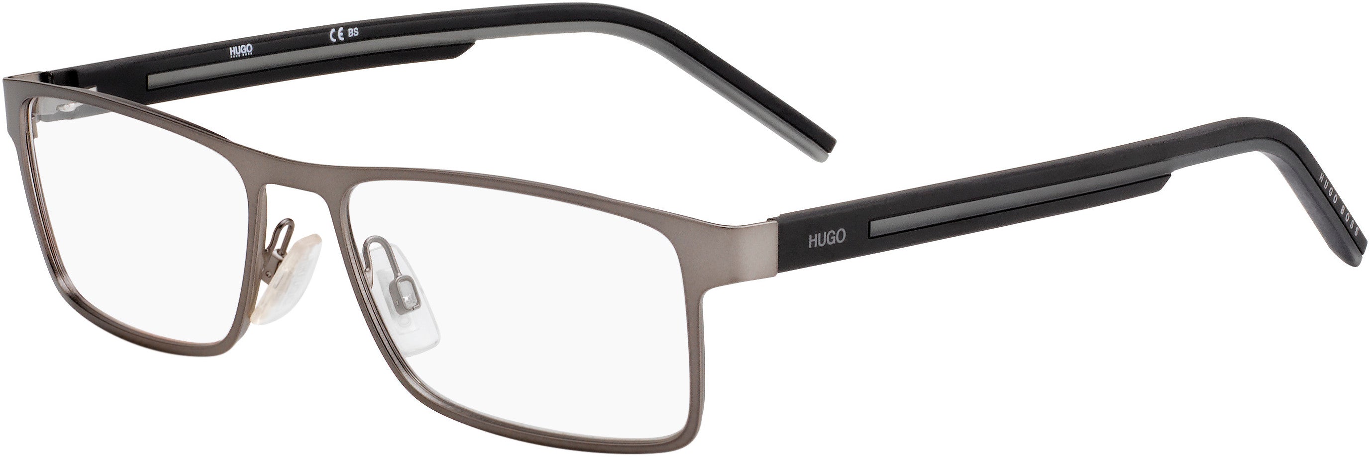 Hugo (hug) Hugo 1049 Rectangular Eyeglasses 0R80-0R80  Semi Matte Dark Ruthenium (00 Demo Lens)
