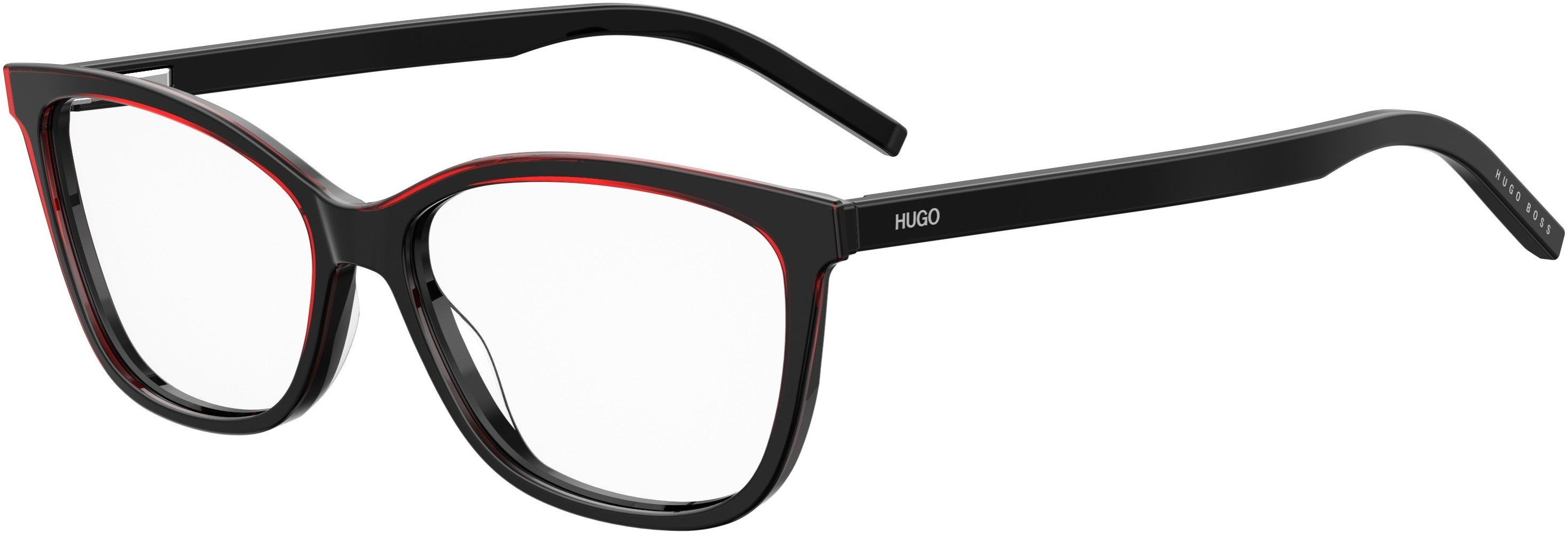 Hugo (hug) Hugo 1053 Rectangular Eyeglasses 0OIT-0OIT  Black Redgd (00 Demo Lens)