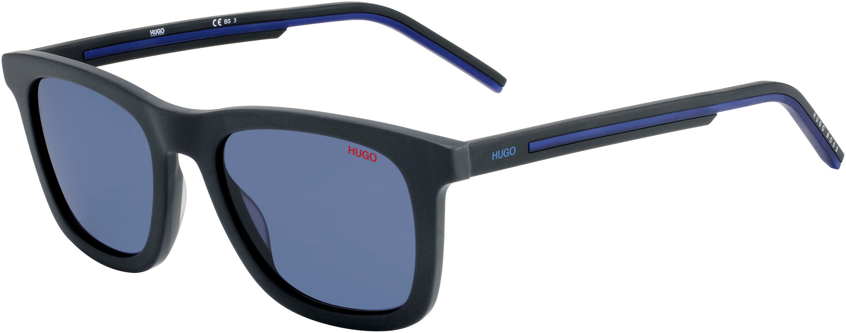 Hugo (hug) Hugo 1065/S Rectangular Sunglasses 08HT-08HT  Gray ElcBlue (KU Blue)