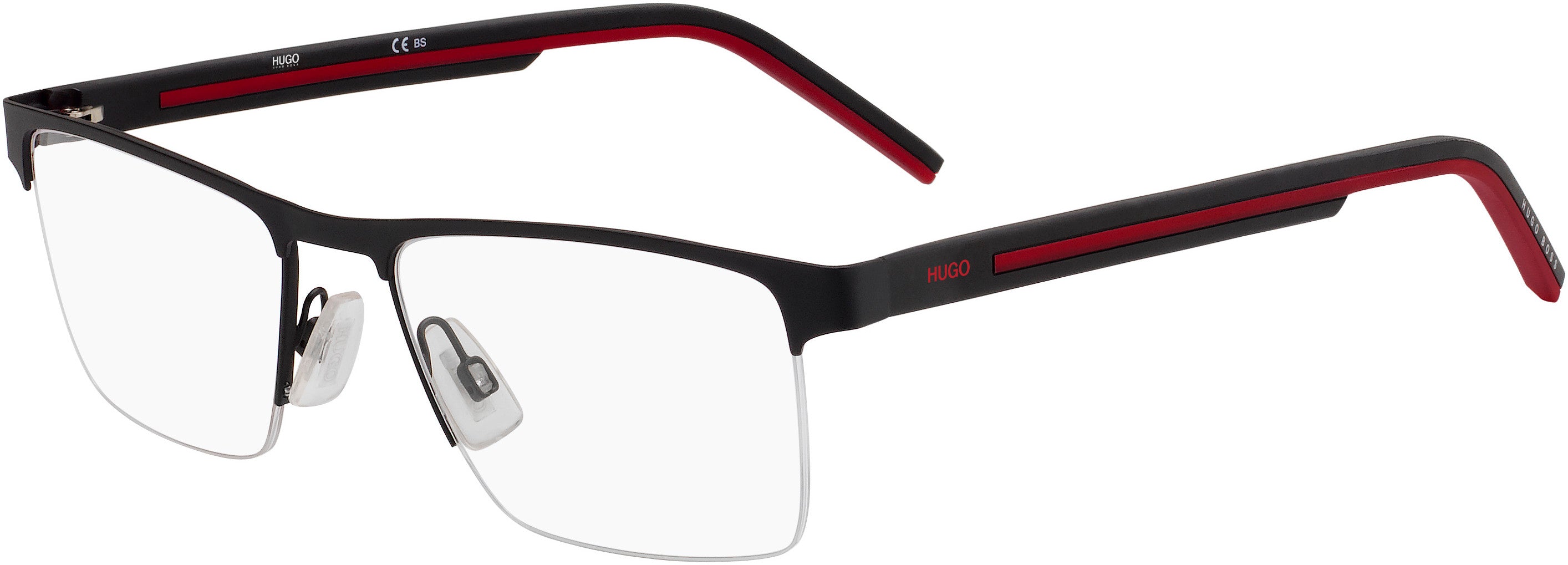 Hugo (hug) Hugo 1066 Rectangular Eyeglasses 0BLX-0BLX  Bkrt Crystal Red (00 Demo Lens)