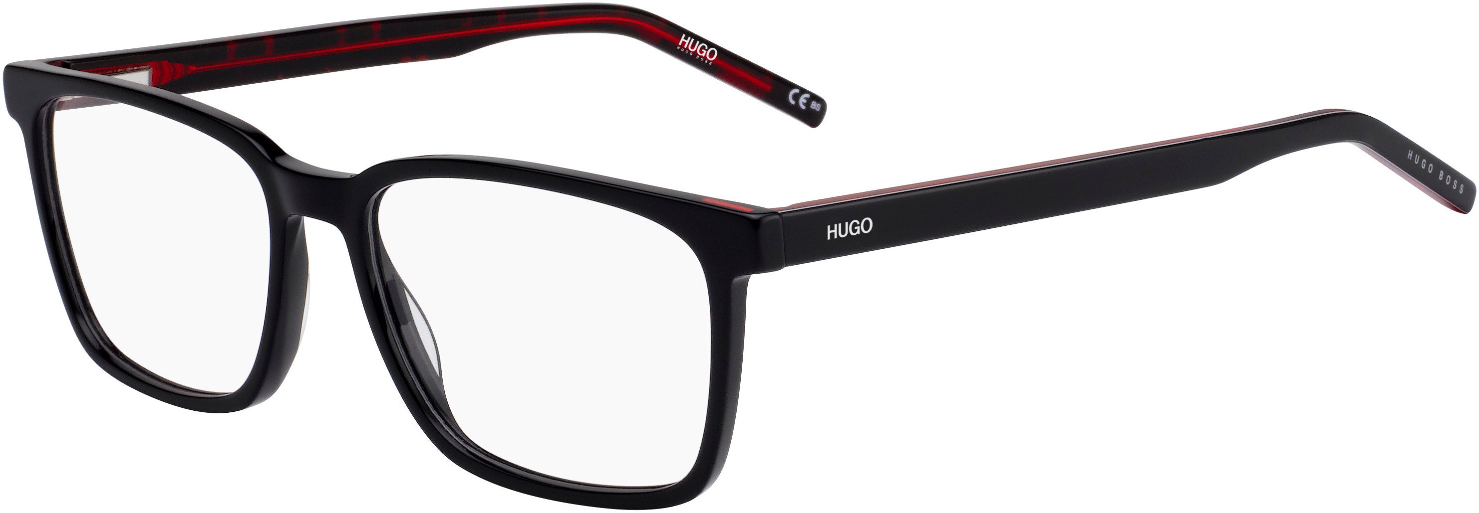 Hugo (hug) Hugo 1074 Rectangular Eyeglasses 0UYY-0UYY  Black Pattern Ed (00 Demo Lens)