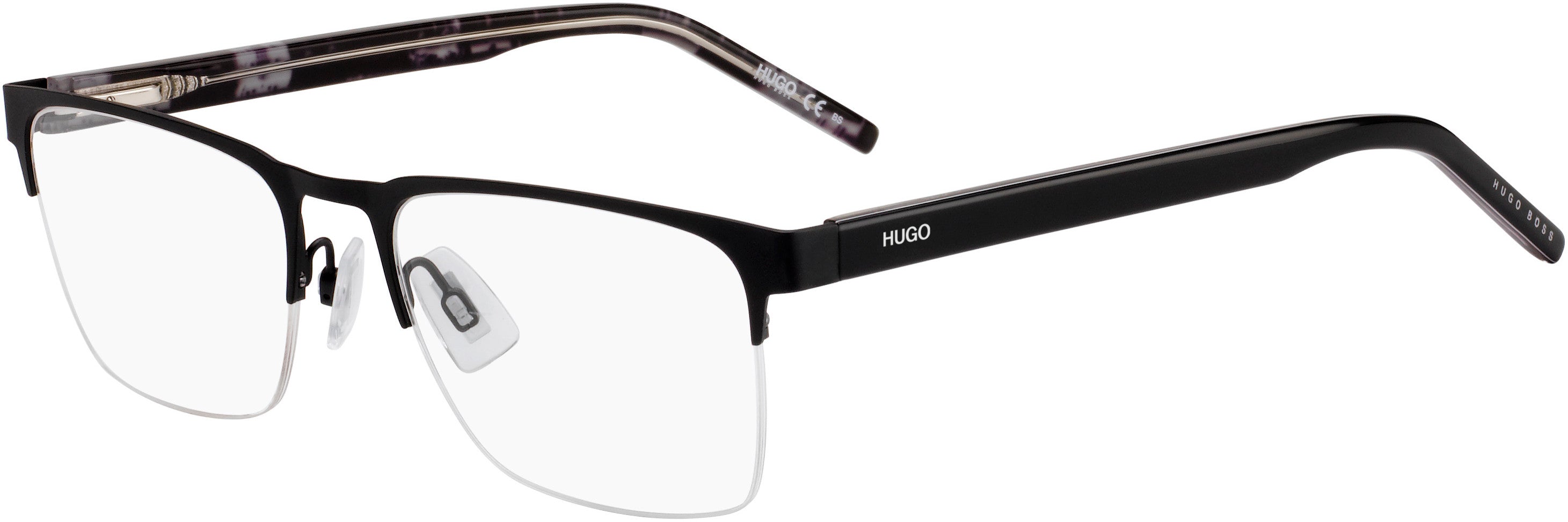 Hugo (hug) Hugo 1076 Rectangular Eyeglasses 0003-0003  Matte Black (00 Demo Lens)