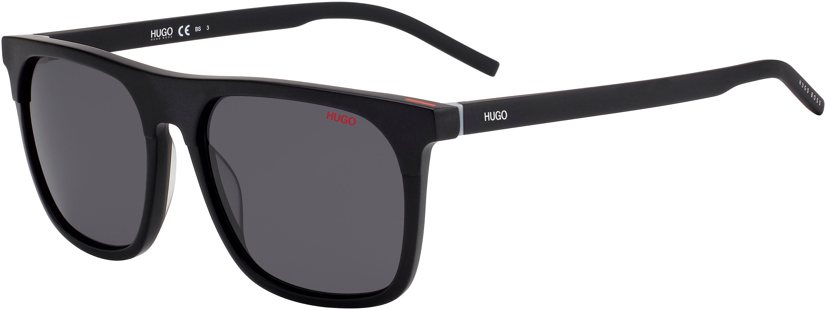 Hugo (hug) Hugo 1086/S Rectangular Sunglasses 0003-0003  Matte Black (IR Gray)