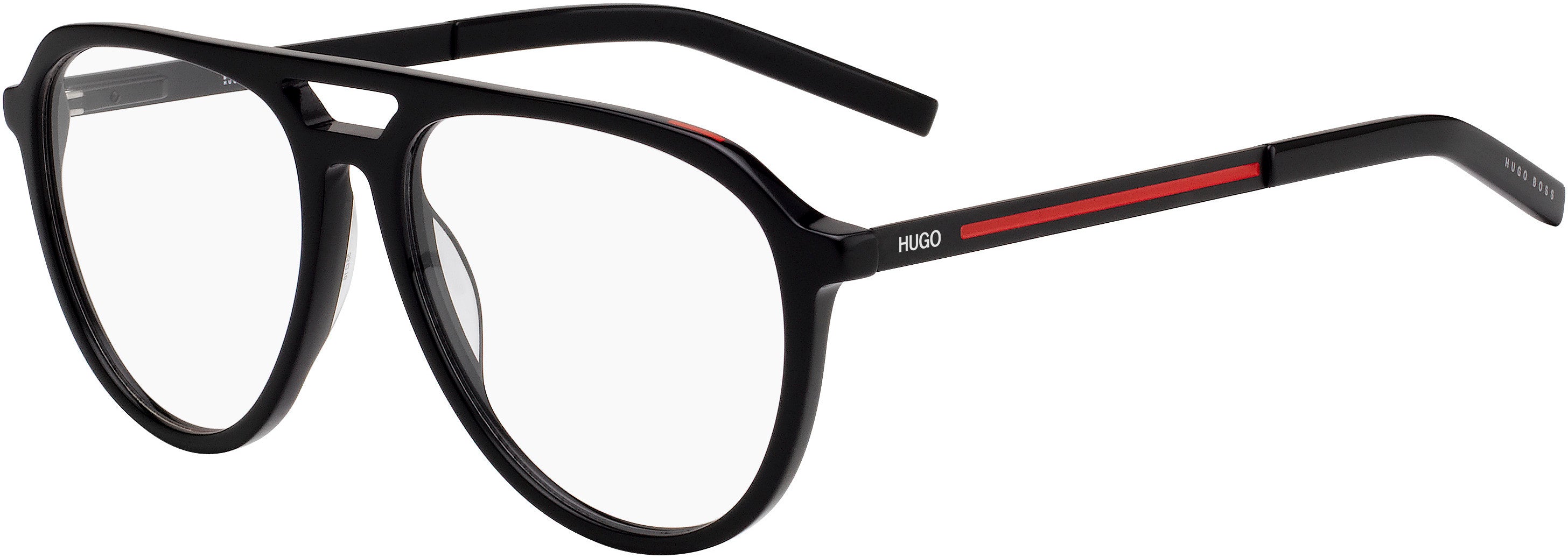 Hugo (hug) Hugo 1093 Aviator Eyeglasses 0OIT-0OIT  Black Redgd (00 Demo Lens)