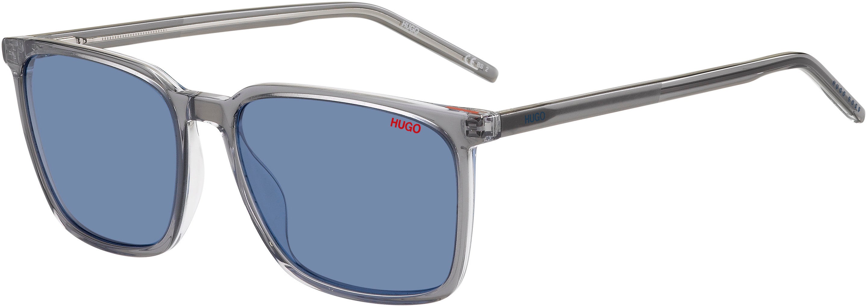 Hugo (hug) Hugo 1096/S Square Sunglasses 0CBL-0CBL  Light Gray Crystal (KU Blue)