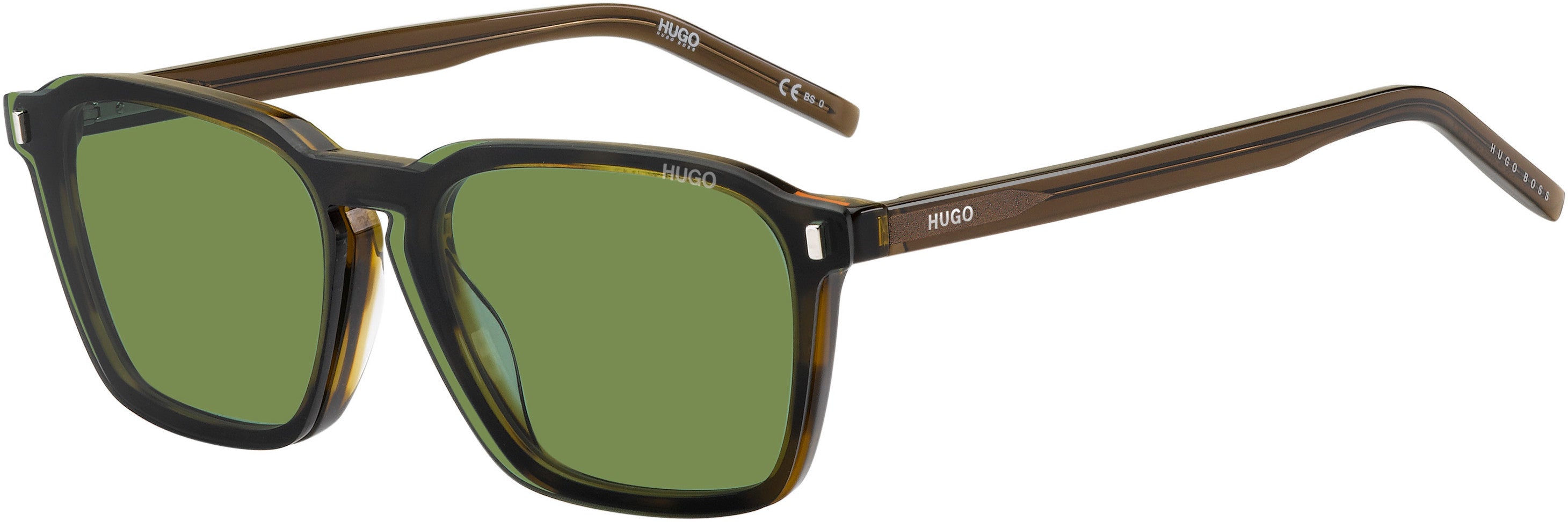 Hugo (hug) Hugo 1110/cs 02 Square Sunglasses 0086-0086  Dark Havana (QT Green)