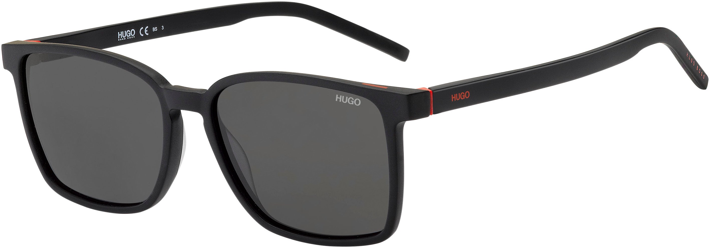 Hugo (hug) Hugo 1128/S Rectangular Sunglasses 0003-0003  Matte Black (IR Gray)