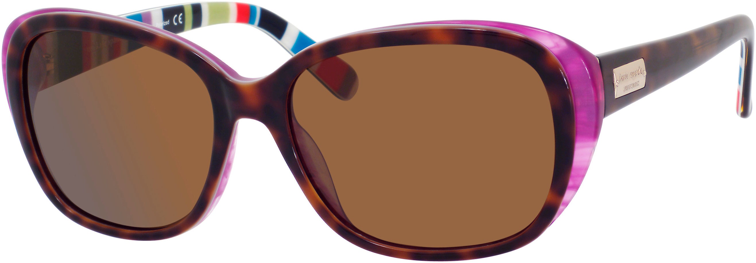 Kate Spade Hilde/P/s Us Pillow Sunglasses X72P-X72P  Tortoise Purple Striped (VW Dark Brown Pz)