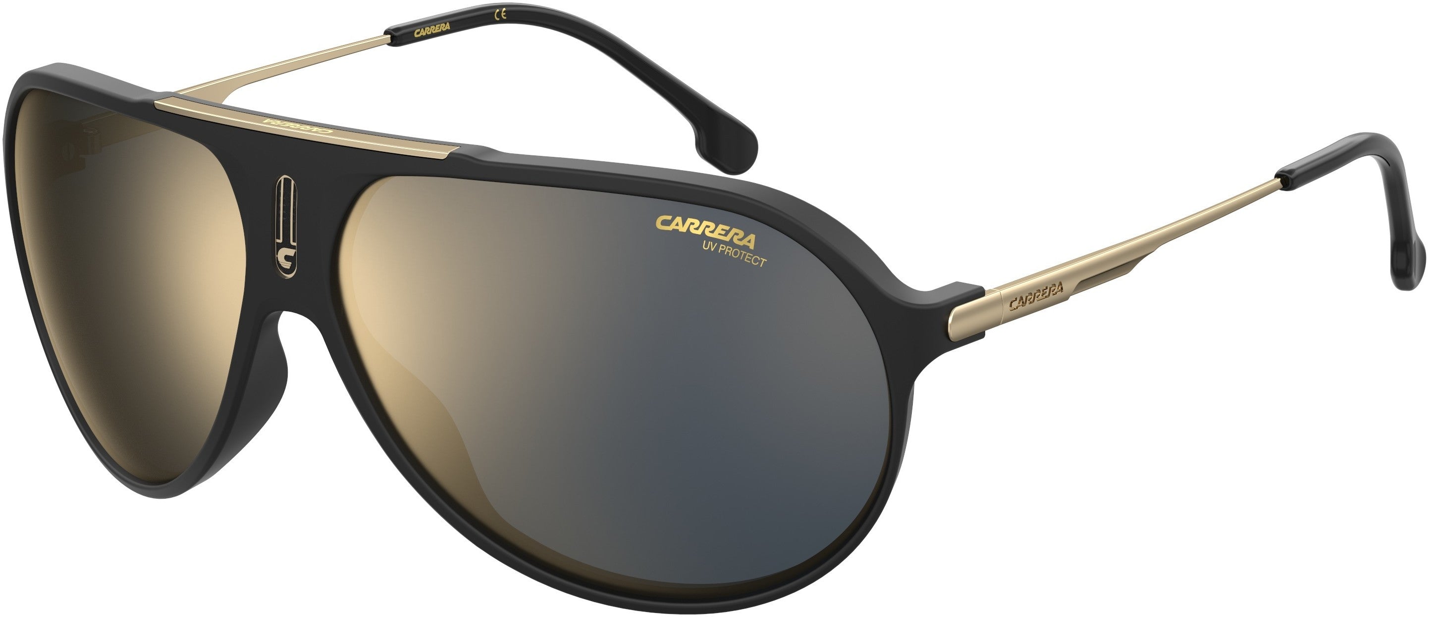 Carrera Hot 65 Aviator Sunglasses 0I46-0I46  Black Gold (JO Gray Gold Mirro)