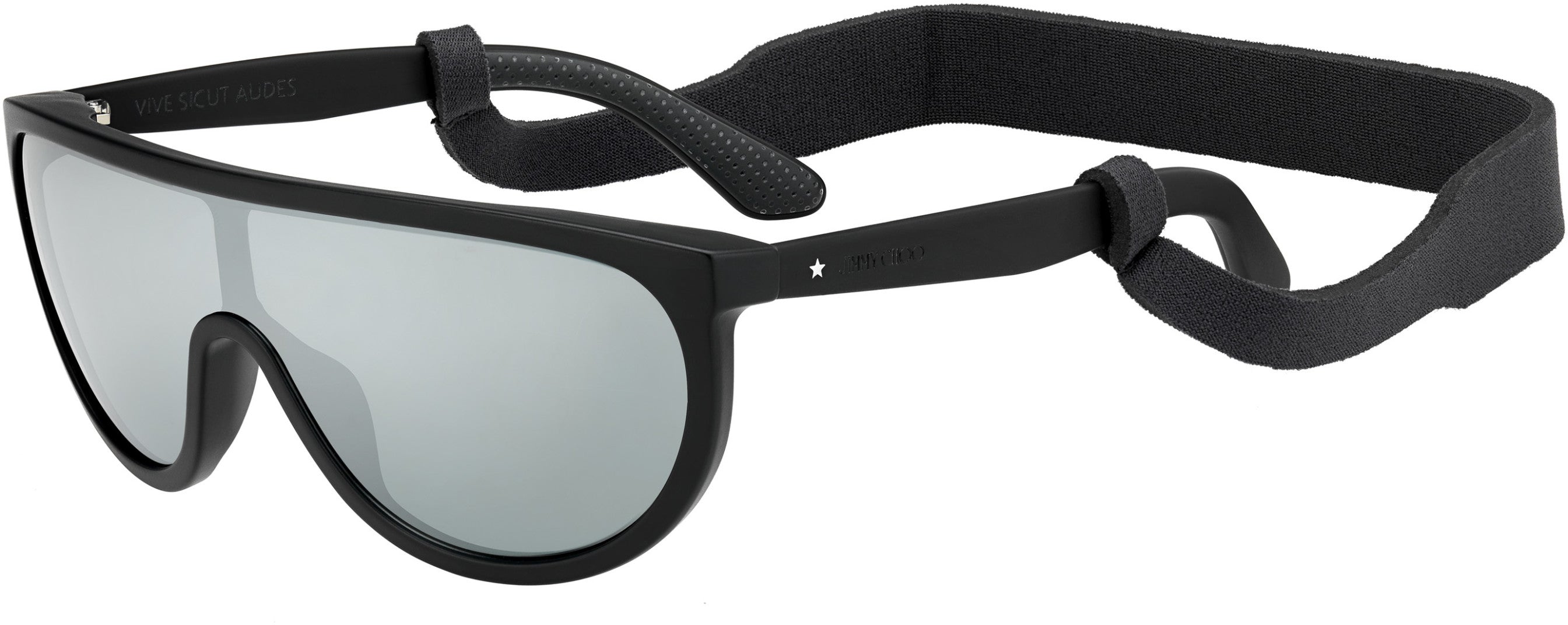 Jimmy Choo Hugo/S Special Shape Sunglasses 0003-0003  Matte Black (T4 Silver Mirror)