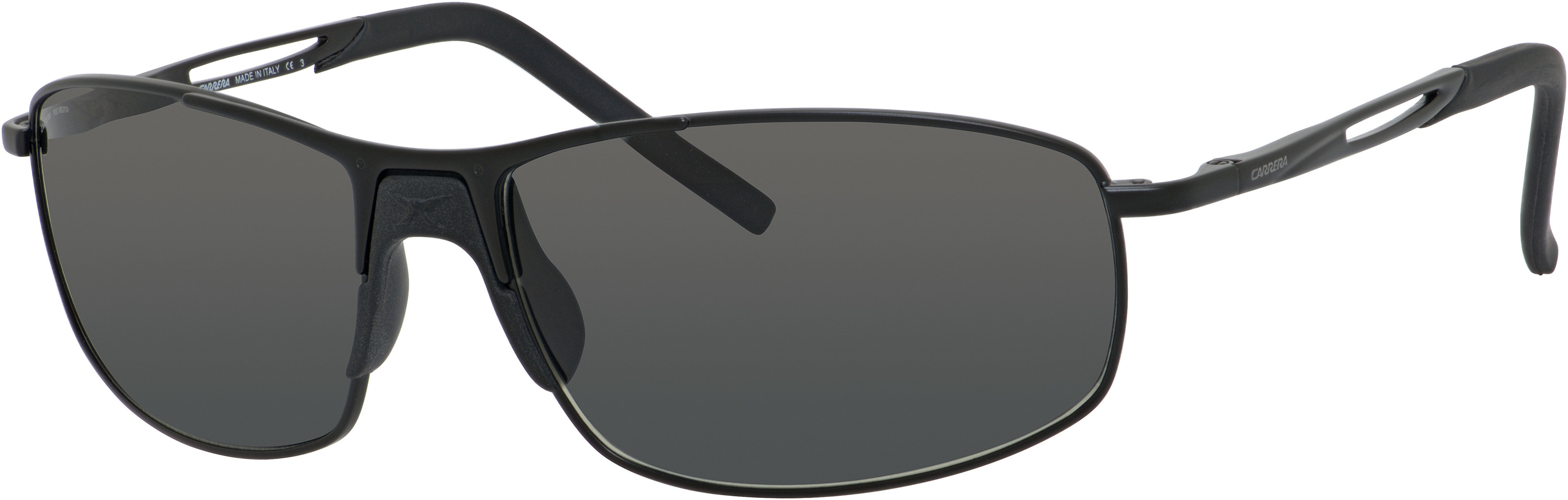 Carrera Huron/S Rectangular Sunglasses 091T-091T  Matte Black (Y2 Gray Polarized)