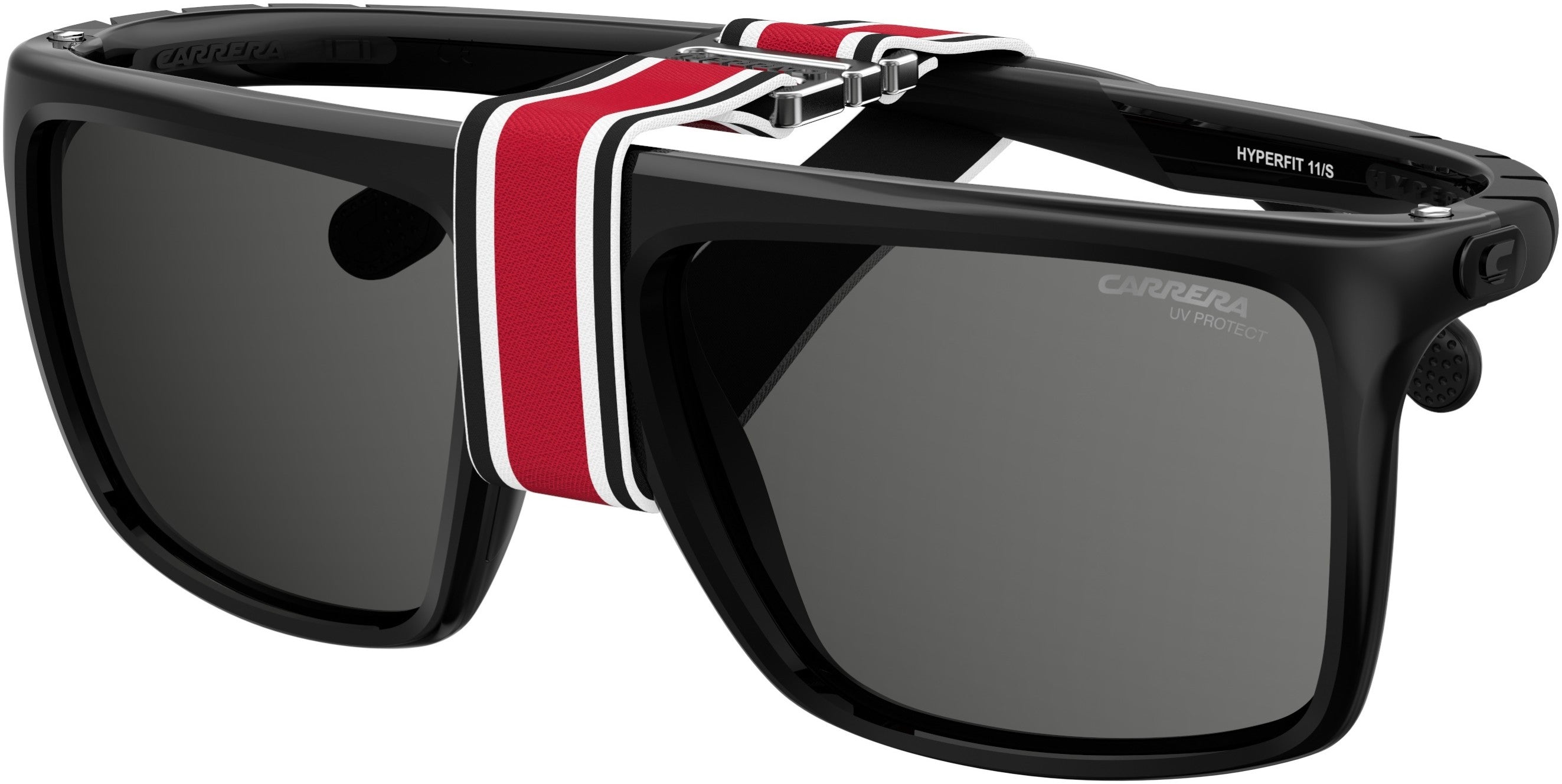 Carrera Hyperfit 11/S Rectangular Sunglasses 0807-0807  Black (IR Gray)