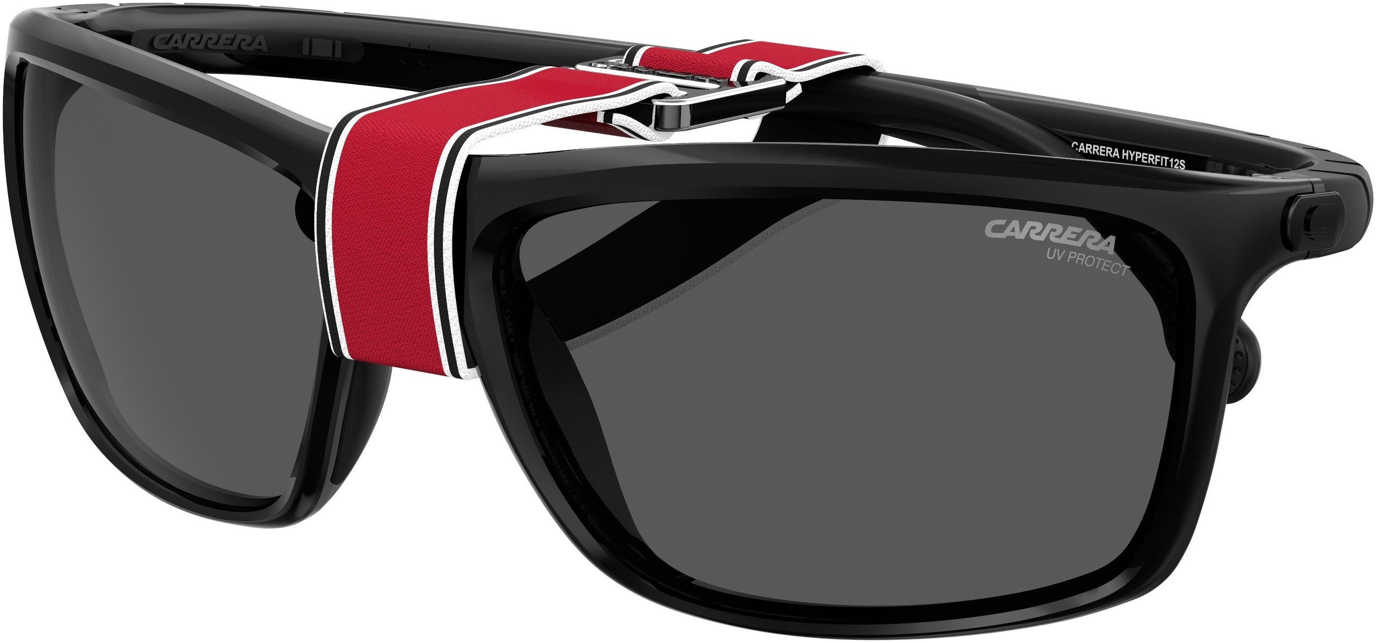 Carrera Hyperfit 12/S Rectangular Sunglasses 0807-0807  Black (IR Gray)