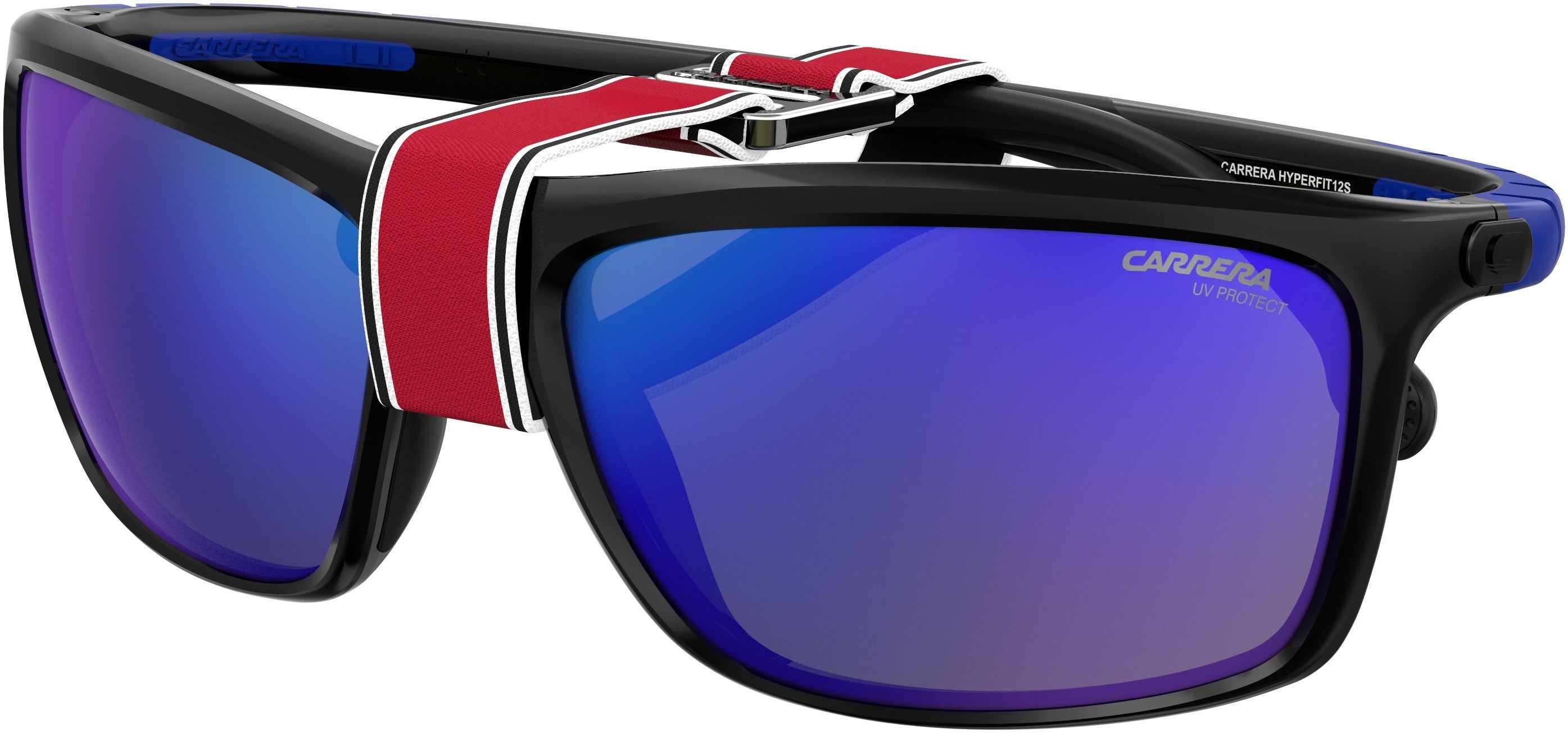 Carrera Hyperfit 12/S Rectangular Sunglasses 0D51-0D51  Black Blue (Z0 Ml Blue)