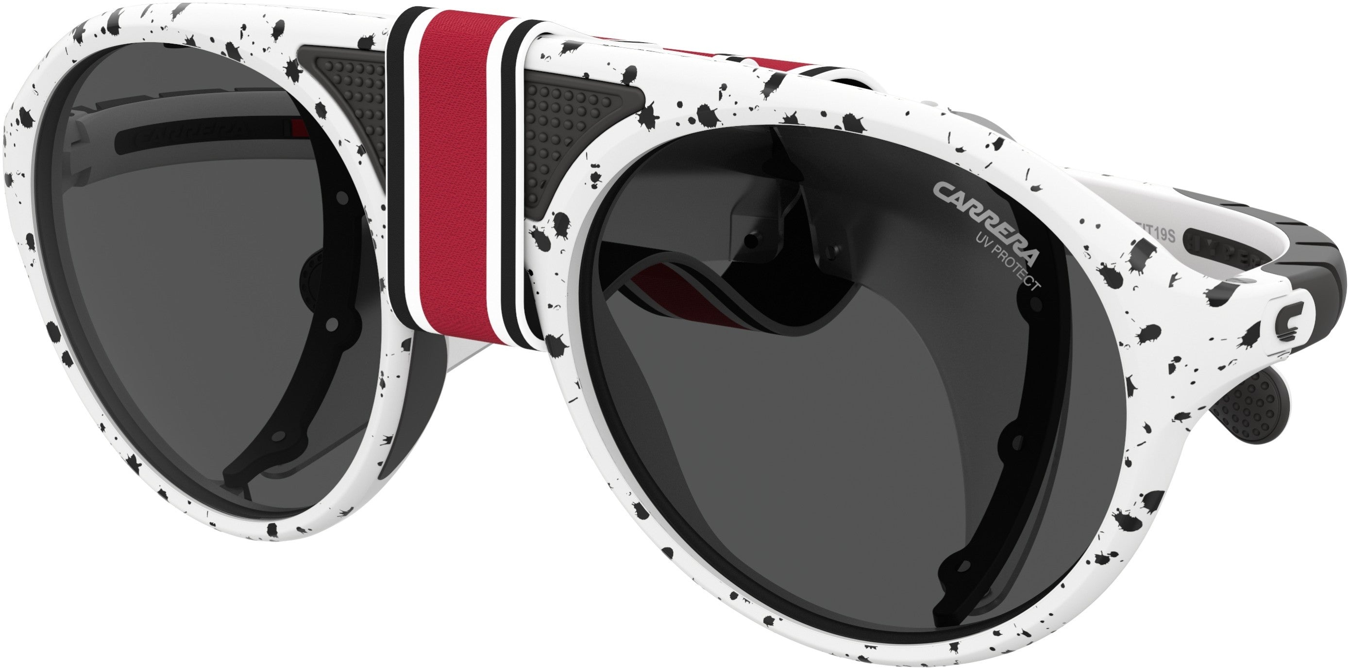 Carrera Hyperfit 19/S Oval Modified Sunglasses 06YX-06YX  White Bkchck (IR Gray)