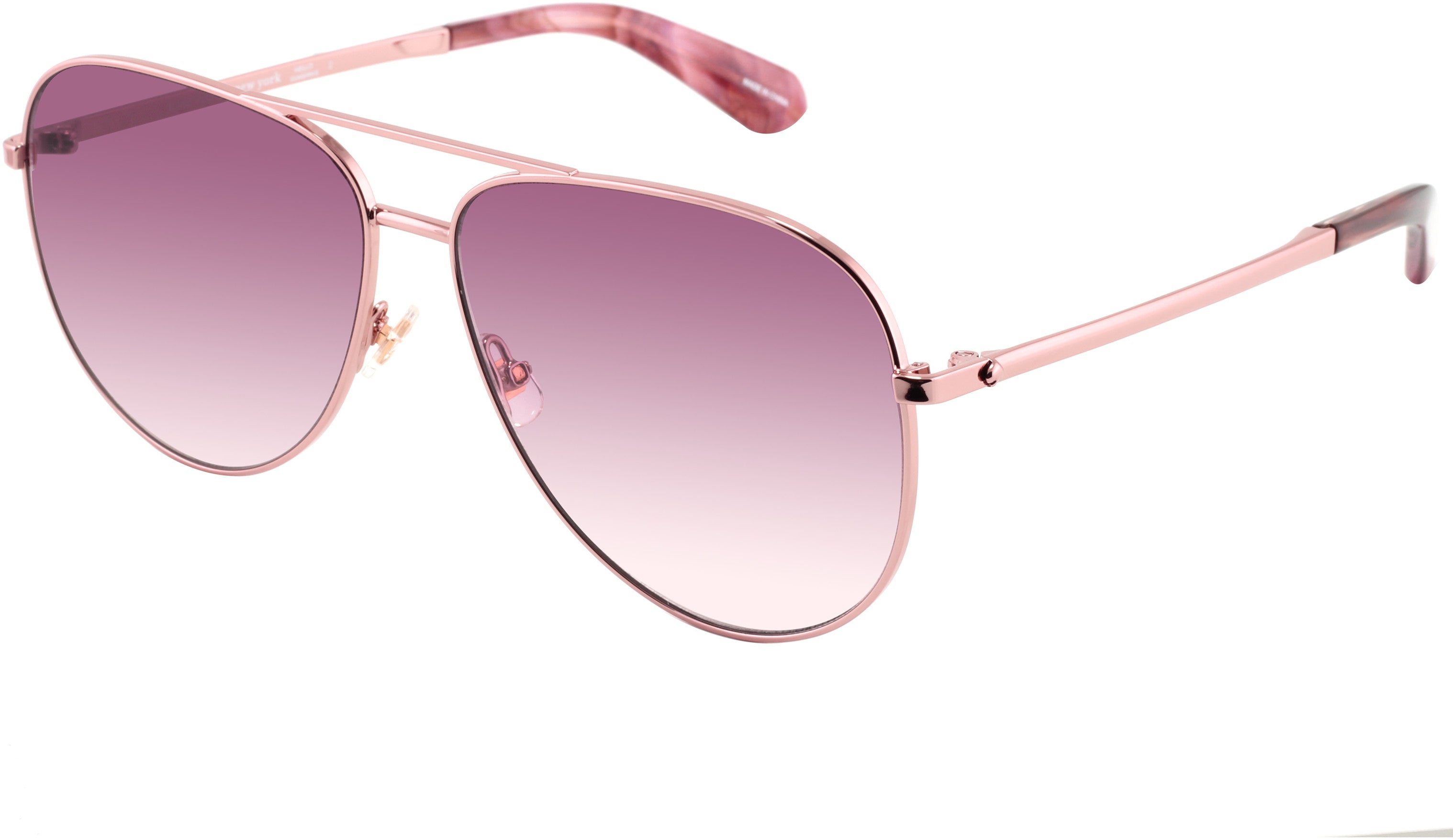 Kate Spade Isla/G/S Aviator Sunglasses 035J-035J  Pink (3X Burgundy Shaded)