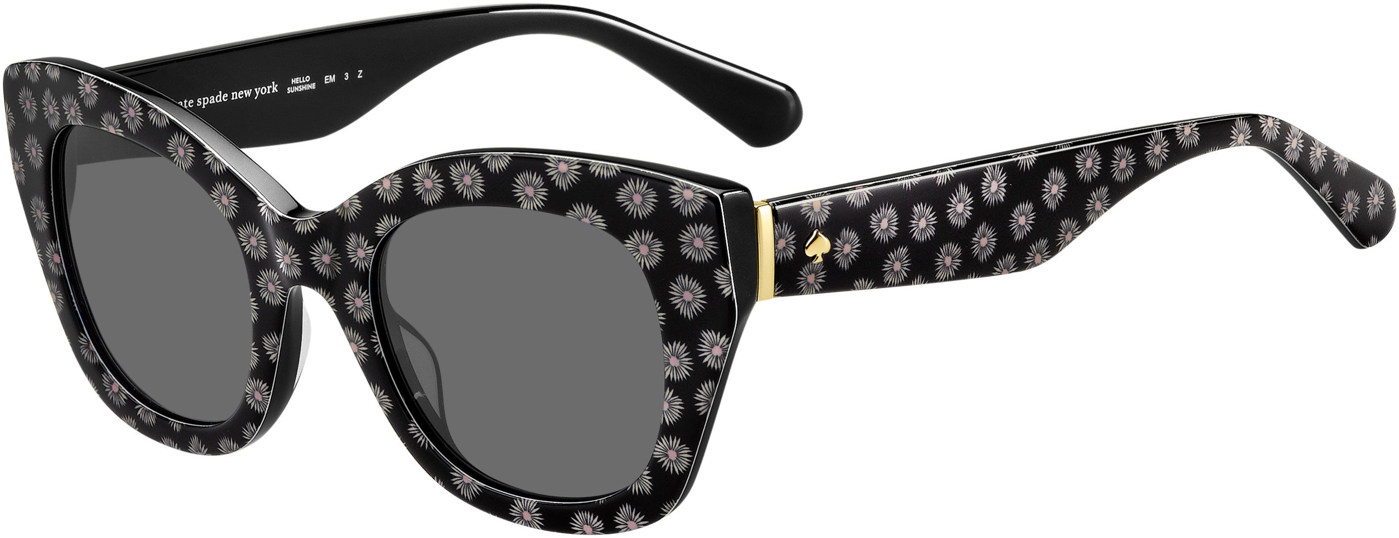 Kate Spade Jalena/S Cat Eye/butterfly Sunglasses 0TAY-0TAY  Black Pattern White (M9 Gray Pz)