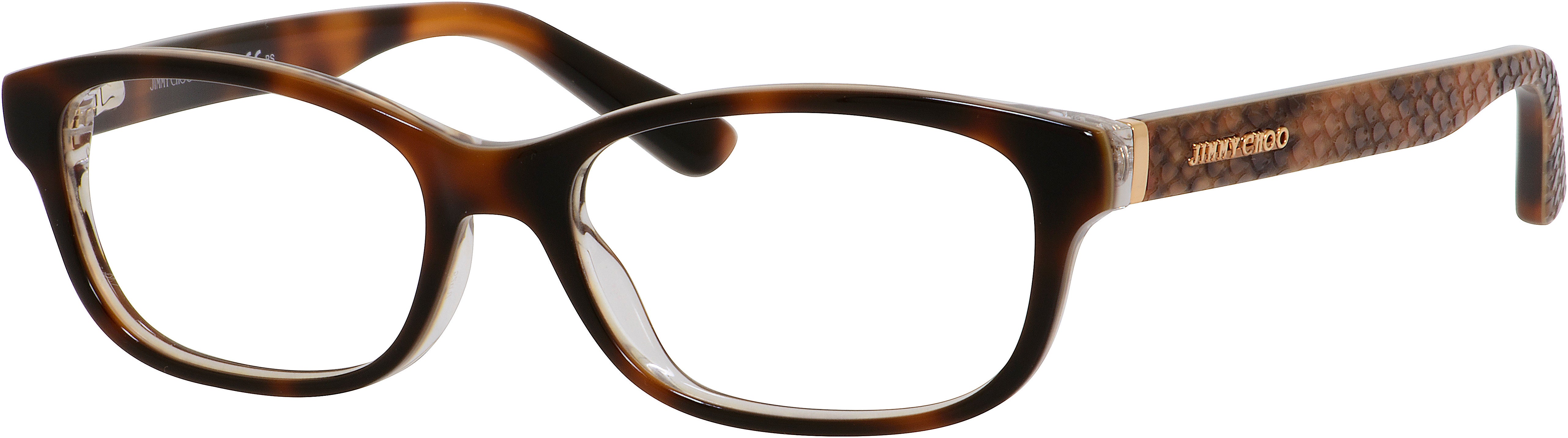  Jimmy Choo 121 Oval Modified Eyeglasses 0VTH-0VTH  Havana Python (00 Demo Lens)