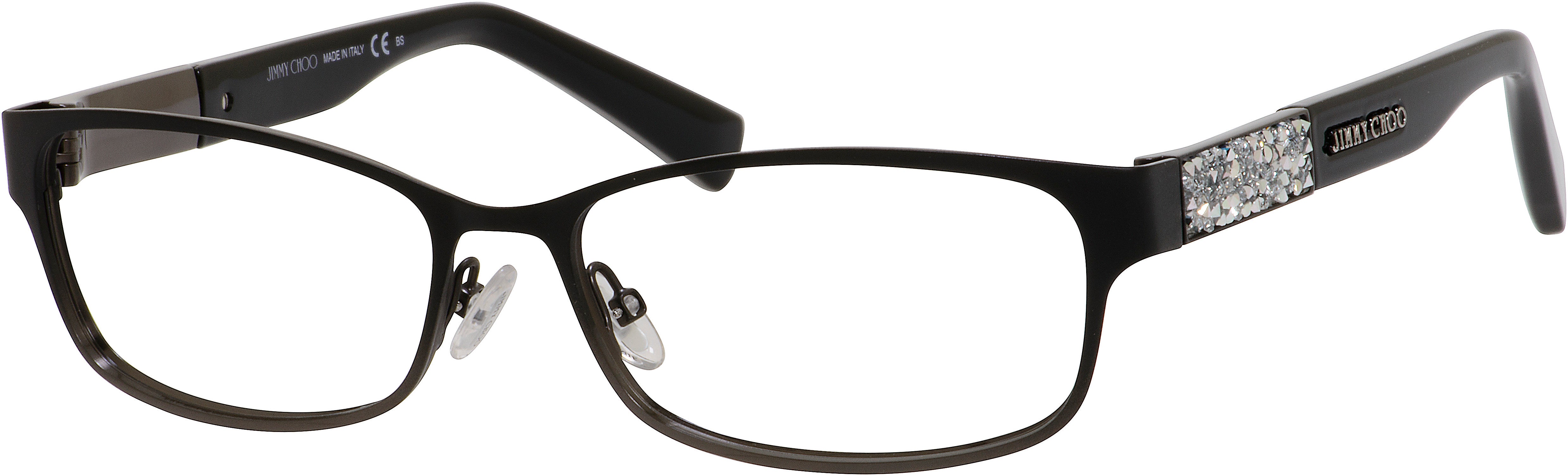 Jimmy Choo 124 Rectangular Eyeglasses 0KI8-0KI8  Matte Black (00 Demo Lens)