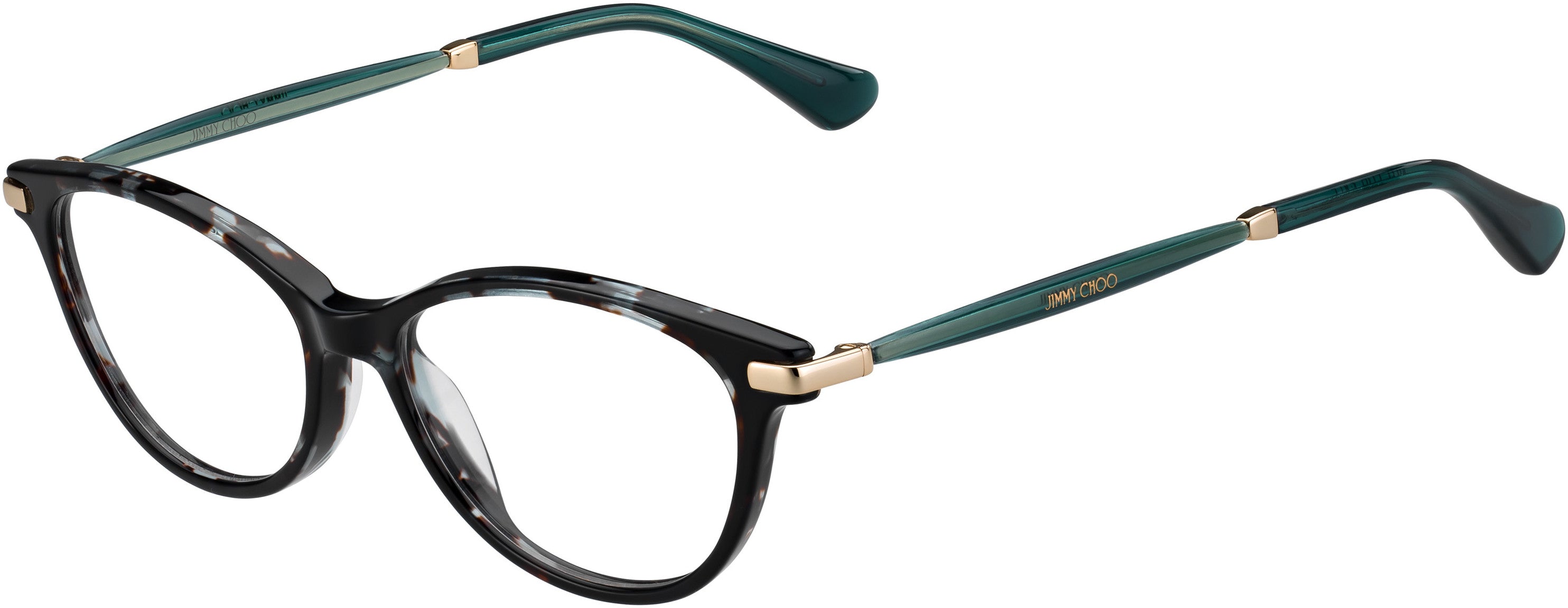  Jimmy Choo 153 Rectangular Eyeglasses 01M5-01M5  Havana Green Gdcp (00 Demo Lens)