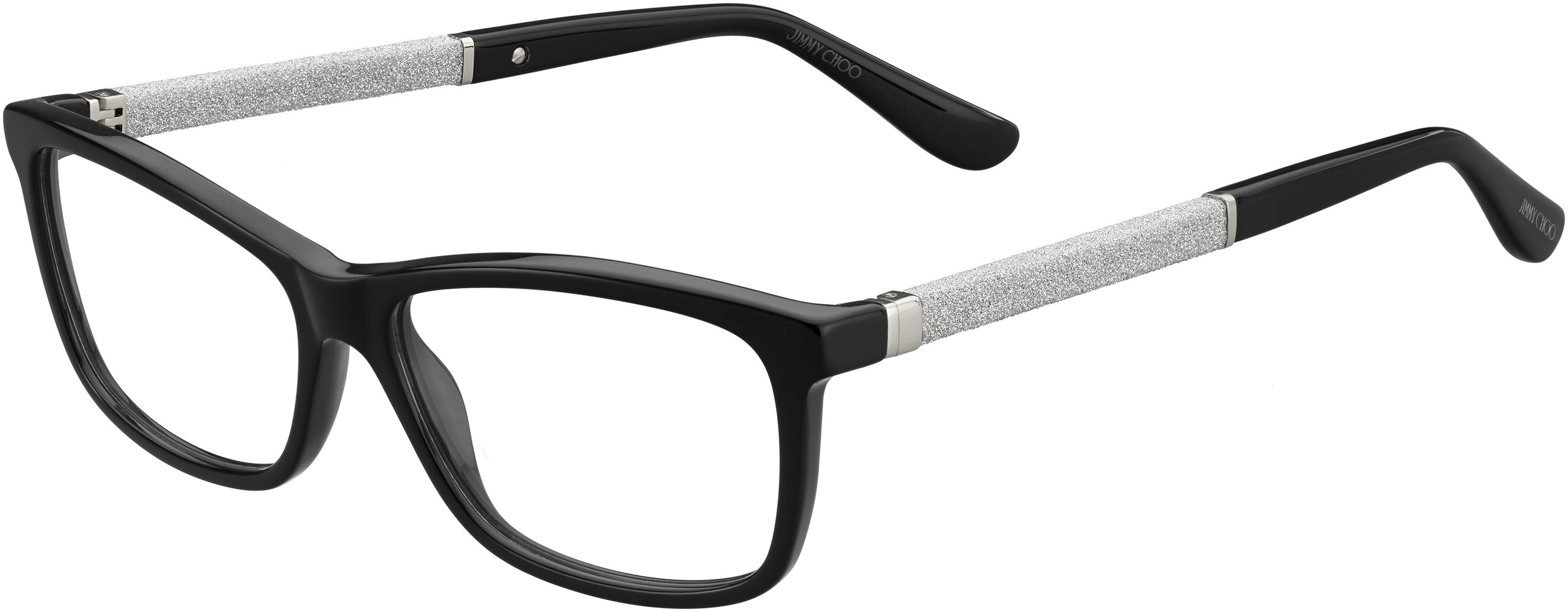  Jimmy Choo 167 Rectangular Eyeglasses 0FA3-0FA3  Black Glitter Black (00 Demo Lens)