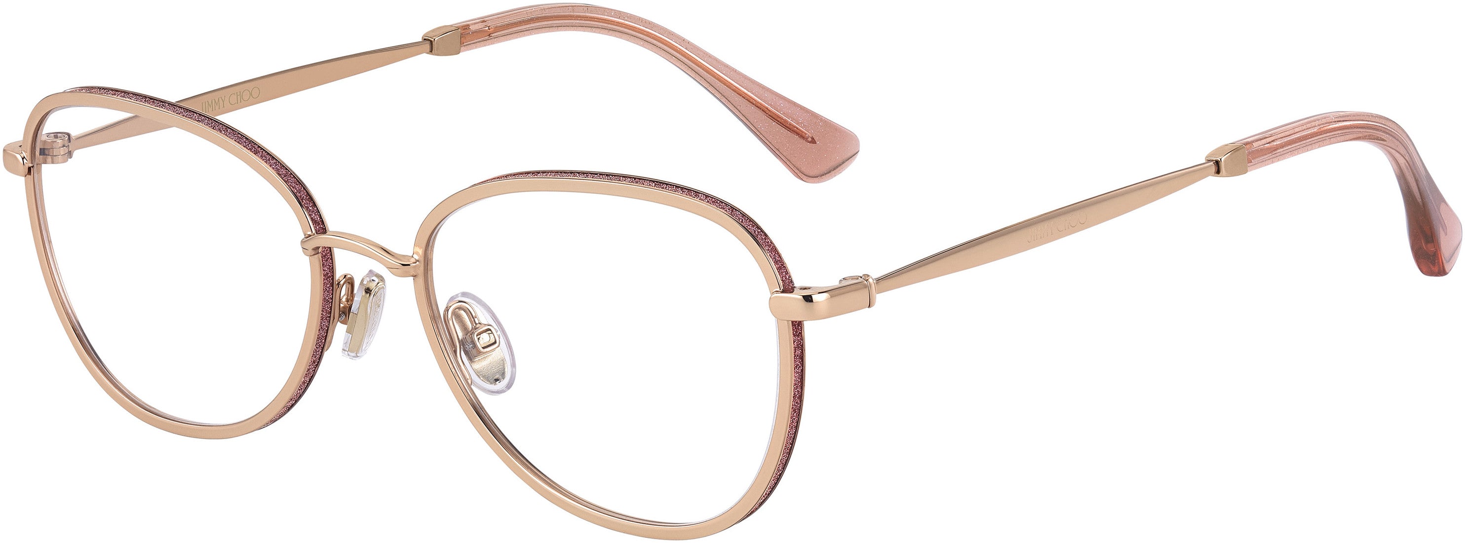  Jimmy Choo 229 Oval Modified Eyeglasses 0EYR-0EYR  Gold Pink (00 Demo Lens)
