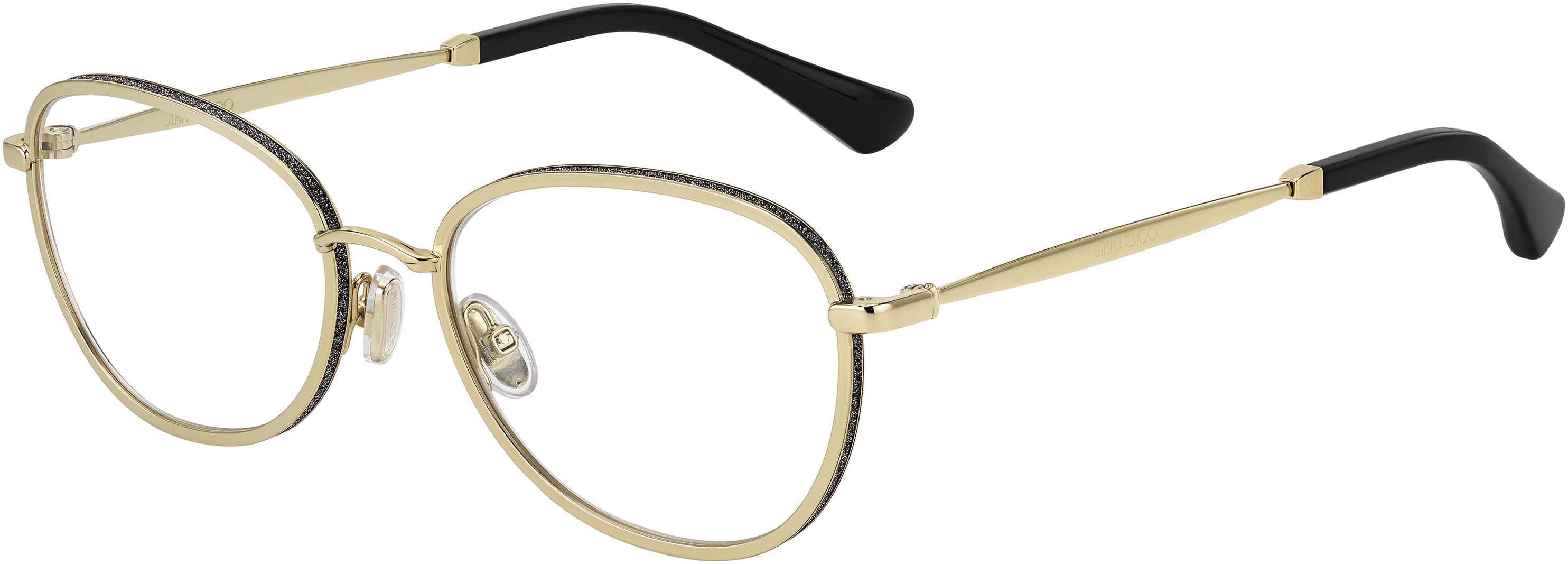  Jimmy Choo 229 Oval Modified Eyeglasses 0RHL-0RHL  Gold Black (00 Demo Lens)