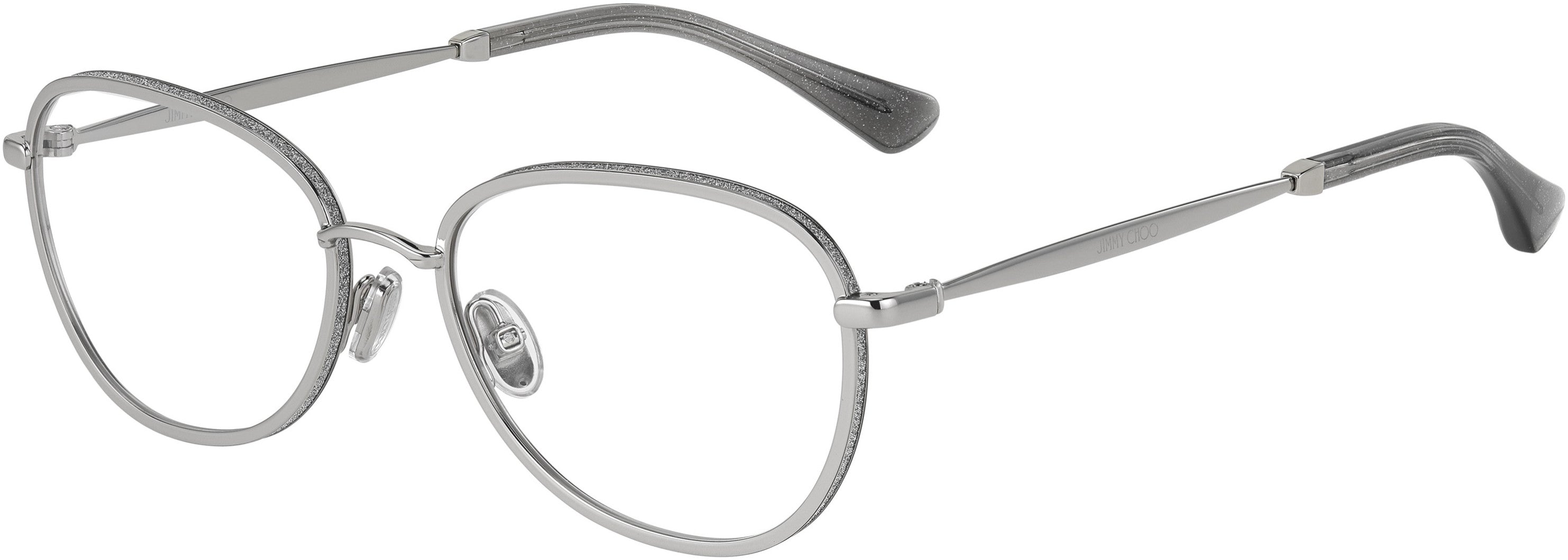  Jimmy Choo 229 Oval Modified Eyeglasses 0YB7-0YB7  Silver (00 Demo Lens)