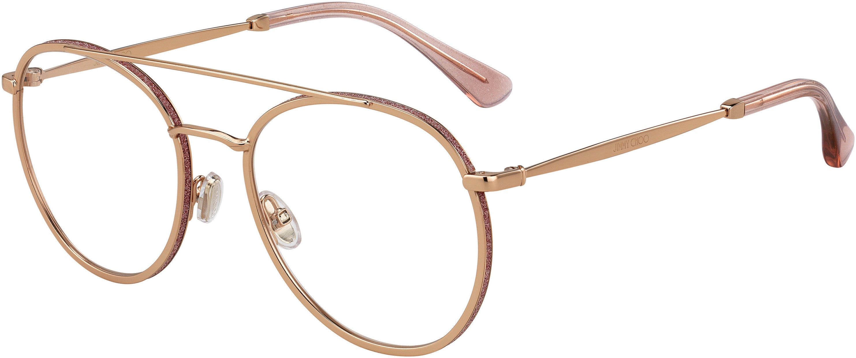  Jimmy Choo 230 Oval Modified Eyeglasses 0EYR-0EYR  Gold Pink (00 Demo Lens)