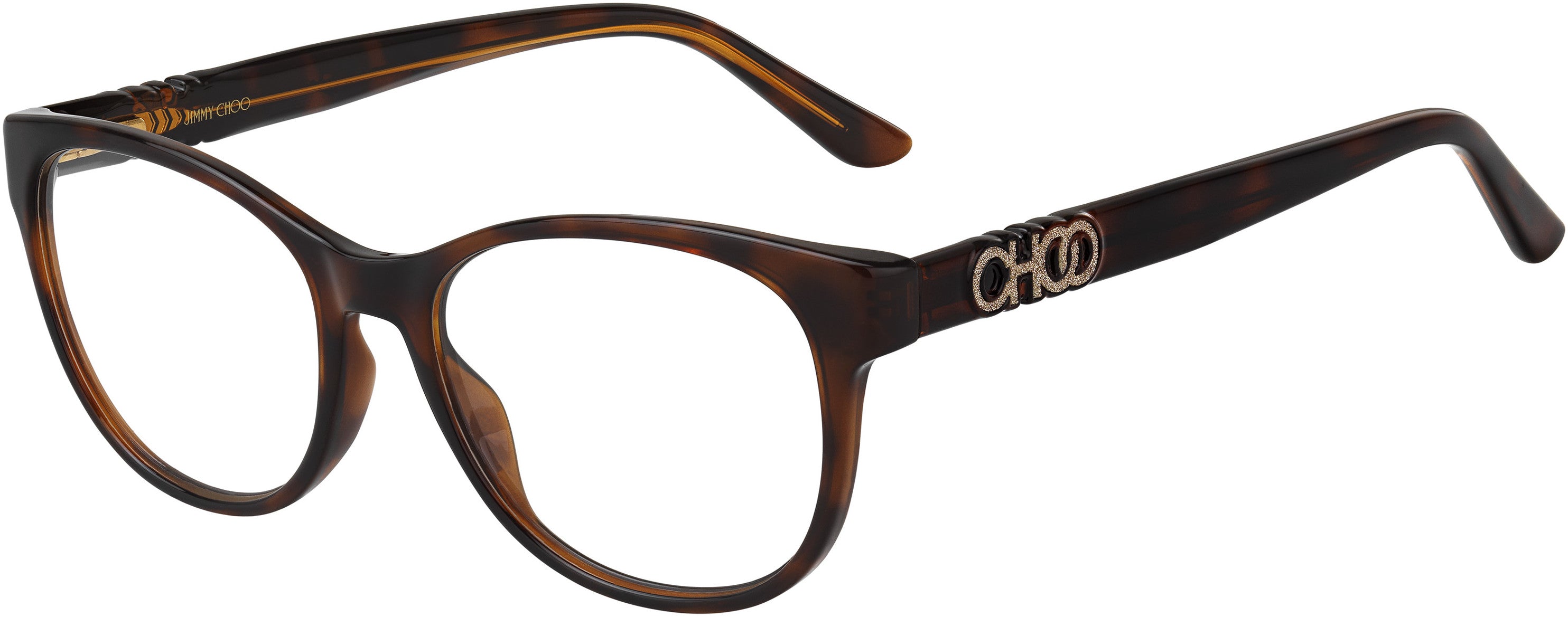  Jimmy Choo 241 Rectangular Eyeglasses 0086-0086  Dark Havana (00 Demo Lens)