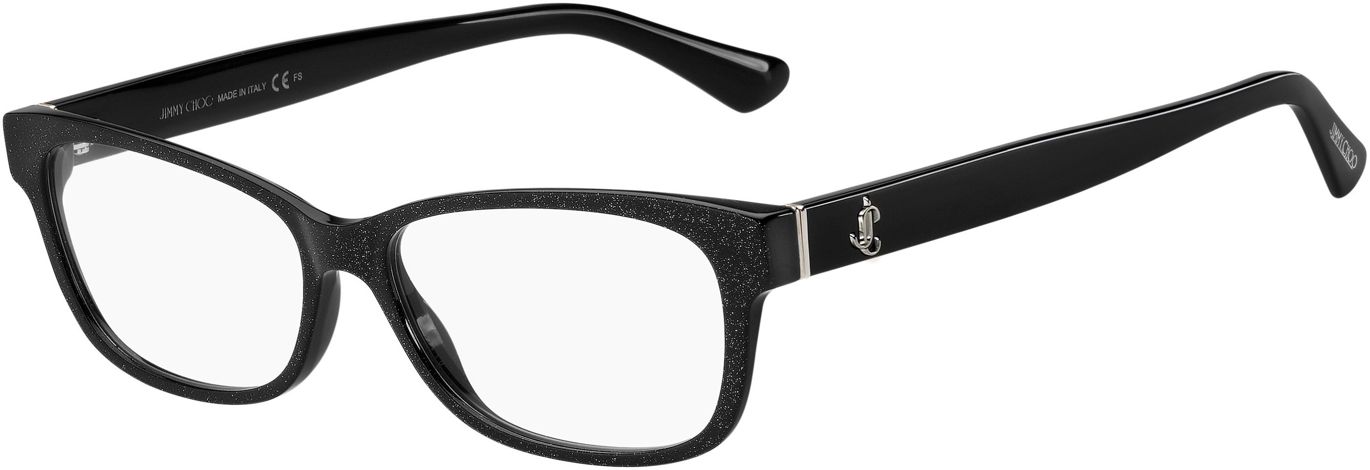  Jimmy Choo 278 Rectangular Eyeglasses 0DXF-0DXF  Glitter Black (00 Demo Lens)
