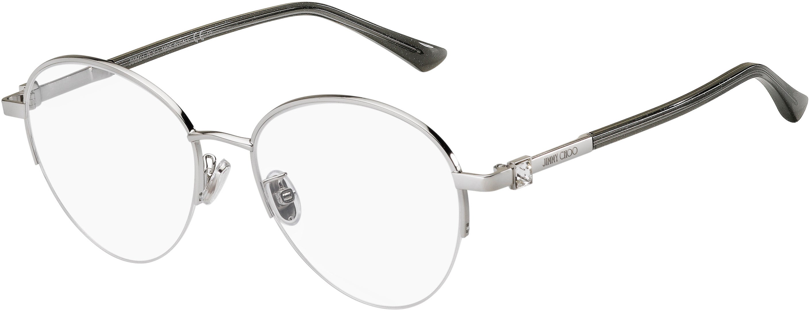  Jimmy Choo 290/F Tea Cup Eyeglasses 06W2-06W2  Silver Black Glitter (00 Demo Lens)