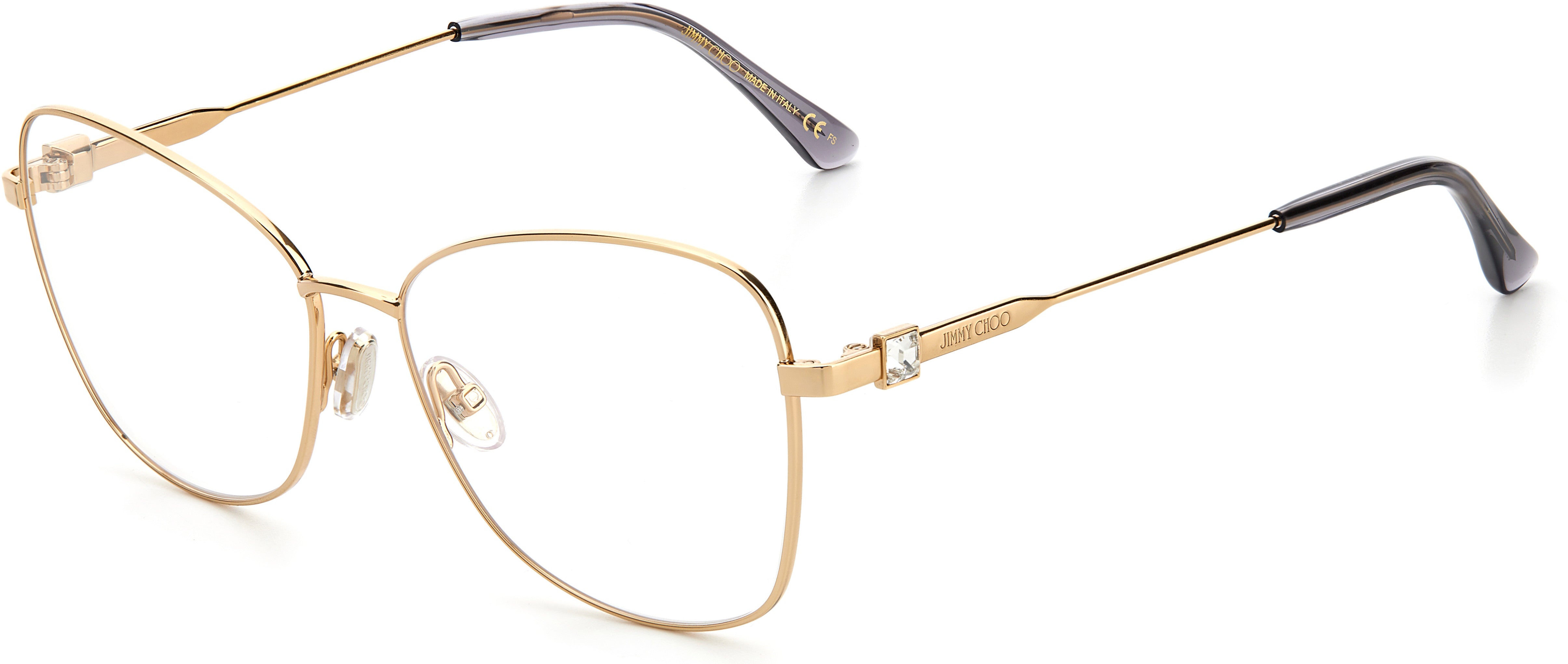  Jimmy Choo 304 Oval Modified Eyeglasses 0000-0000  Rose Gold (00 Demo Lens)