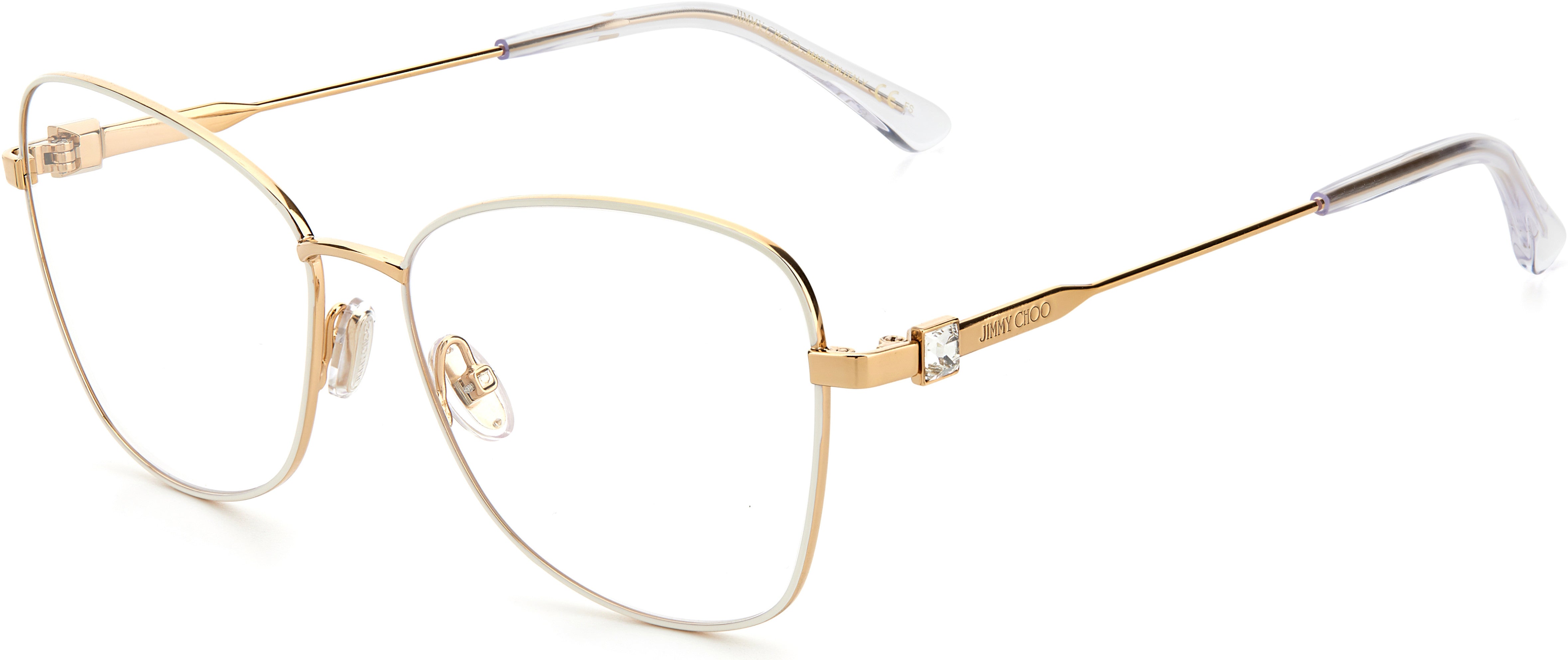  Jimmy Choo 304 Oval Modified Eyeglasses 0IJS-0IJS  Ivory Gold (00 Demo Lens)