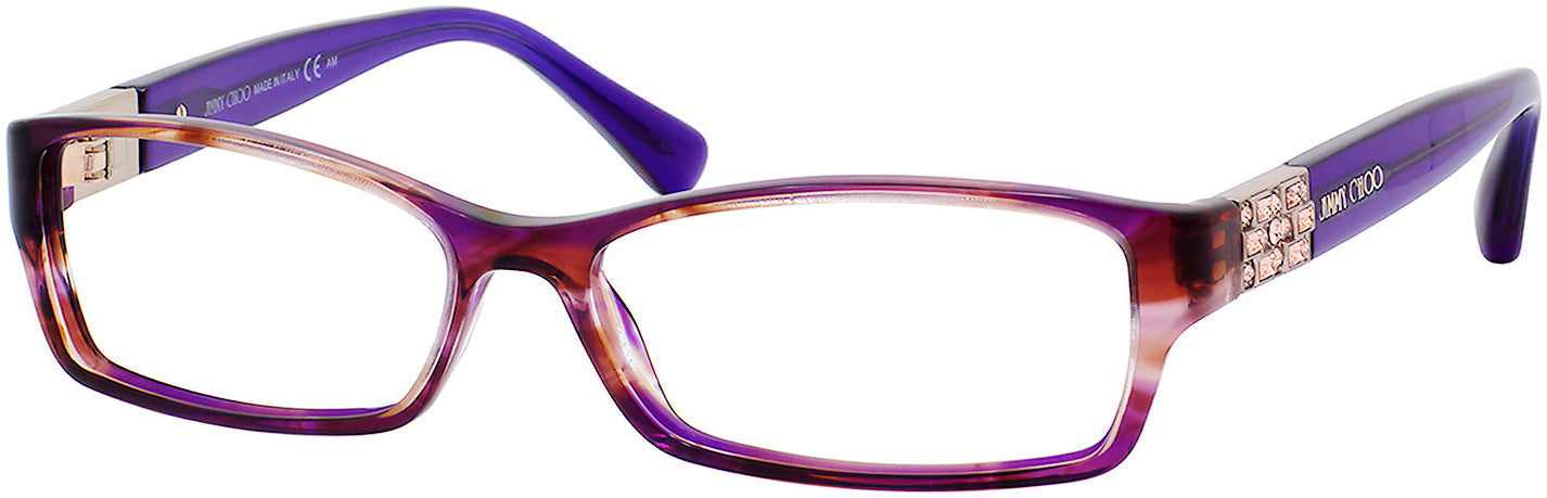  Jimmy Choo 41 Rectangular Eyeglasses 0ECW-0ECW  Violet / Gold (00 Demo Lens)