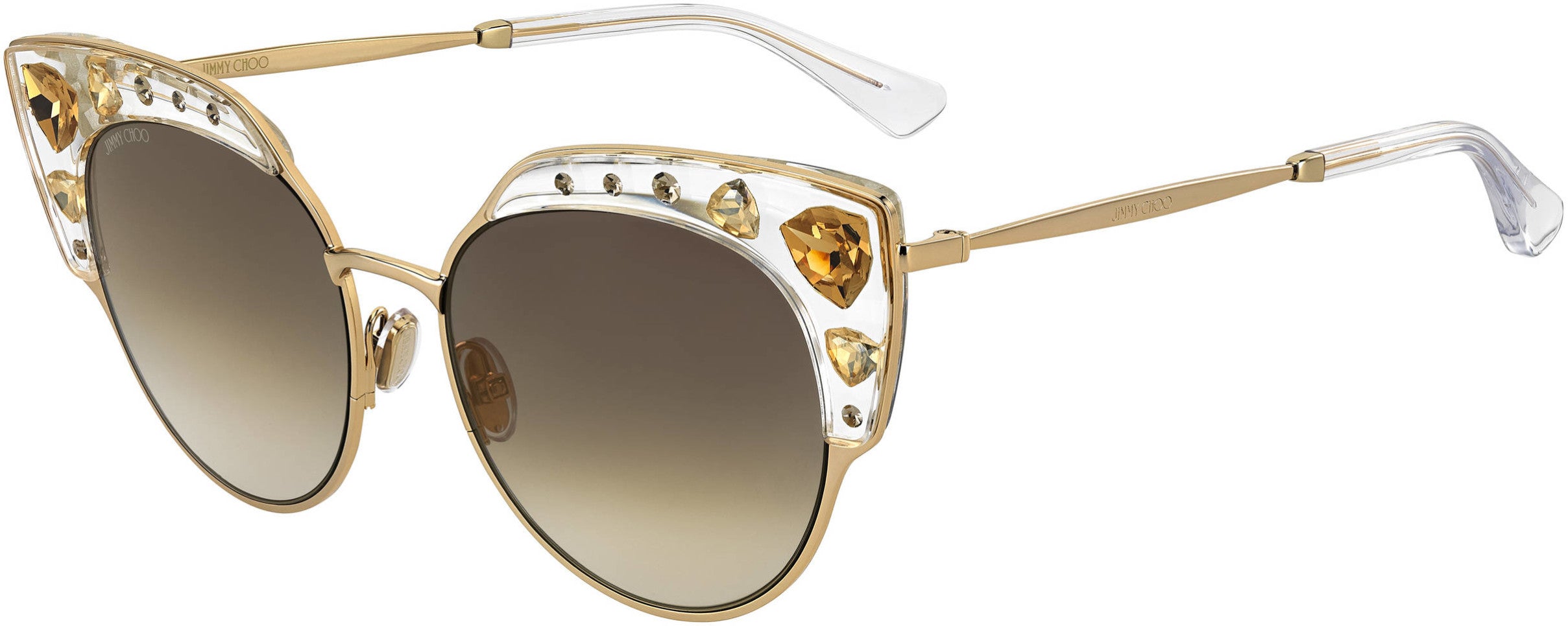 Jimmy Choo Audrey/S Cat Eye/butterfly Sunglasses 0REJ-0REJ  Crystal Gold (FQ Gray Sf Gold Sp)